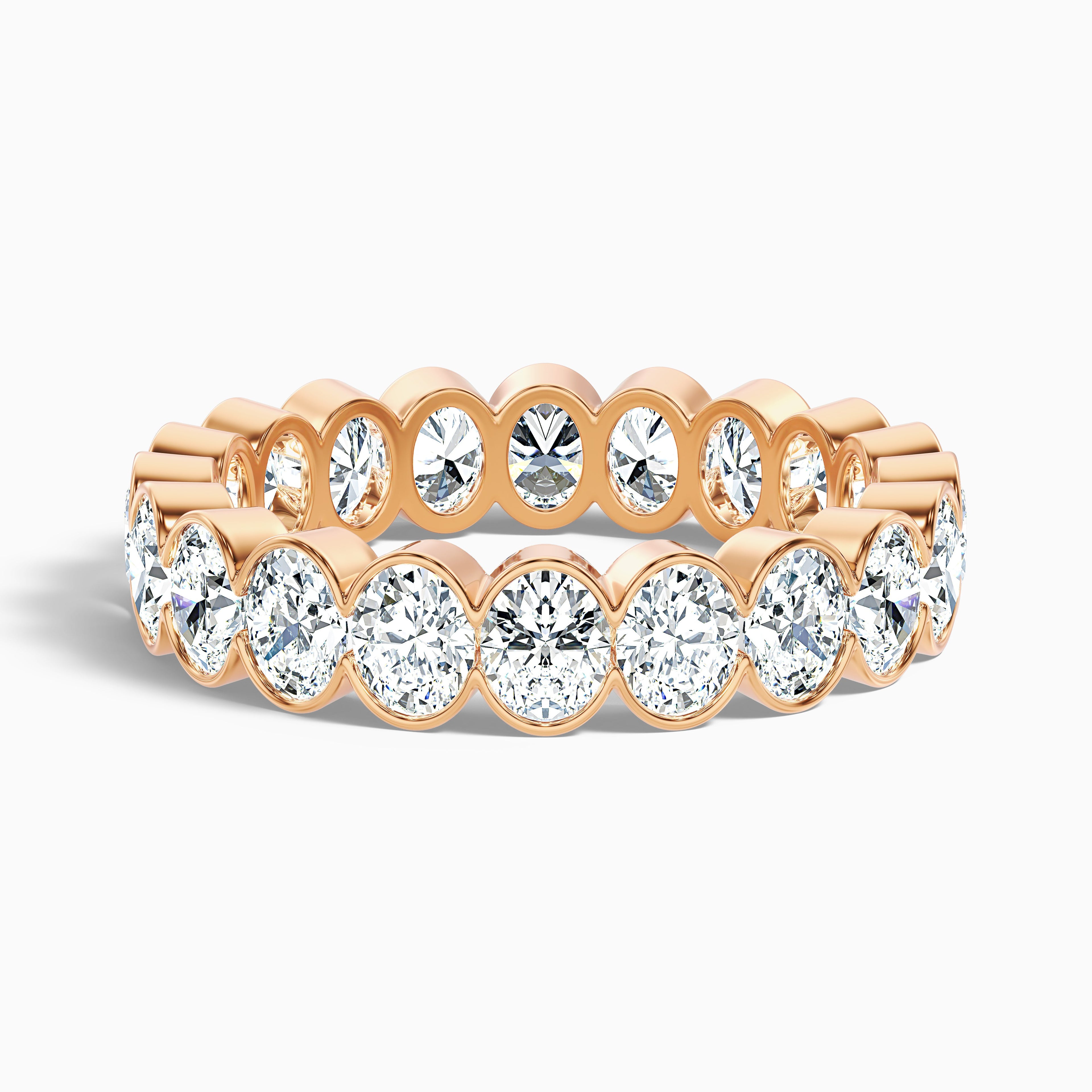 Angelica Oval Cut Eternity Lab Grown Diamond Half Bezel Wedding Band
