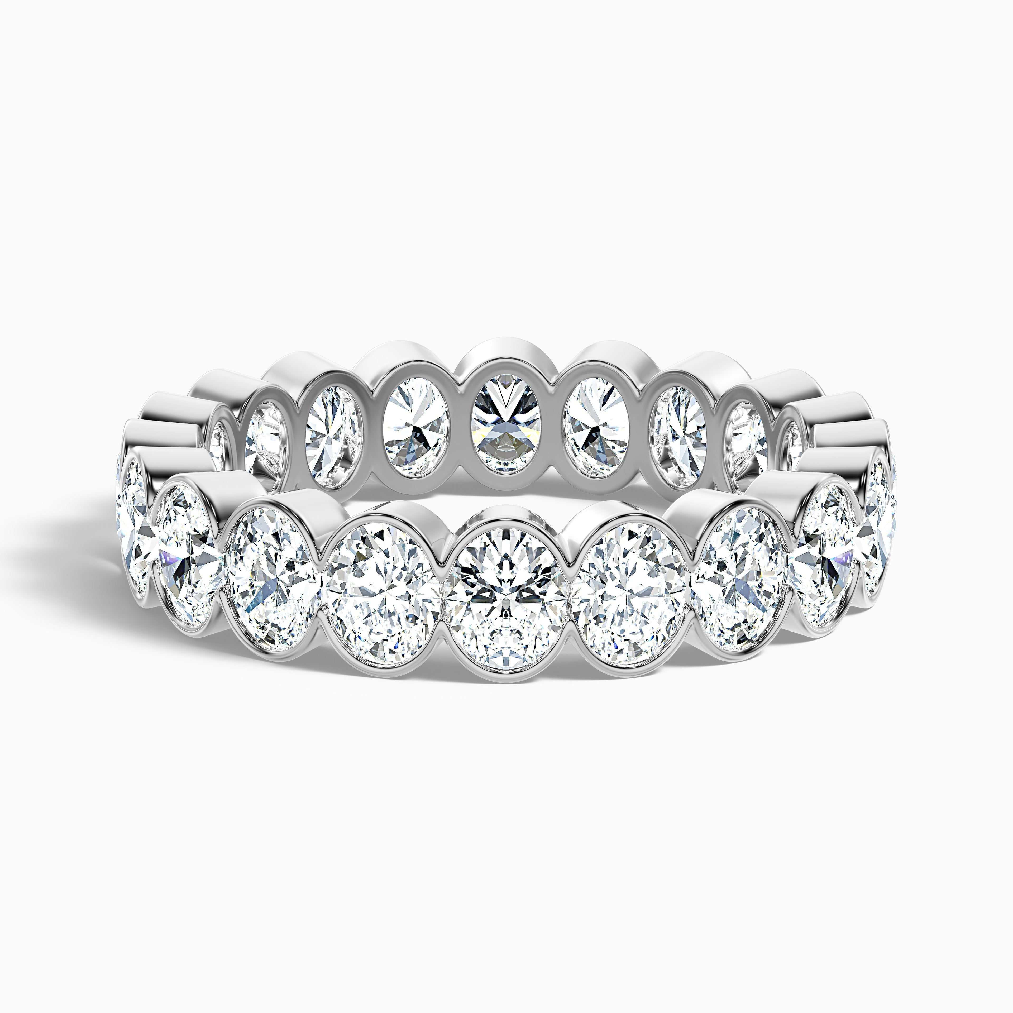 Angelica Oval Cut Eternity Lab Grown Diamond Half Bezel Wedding Band