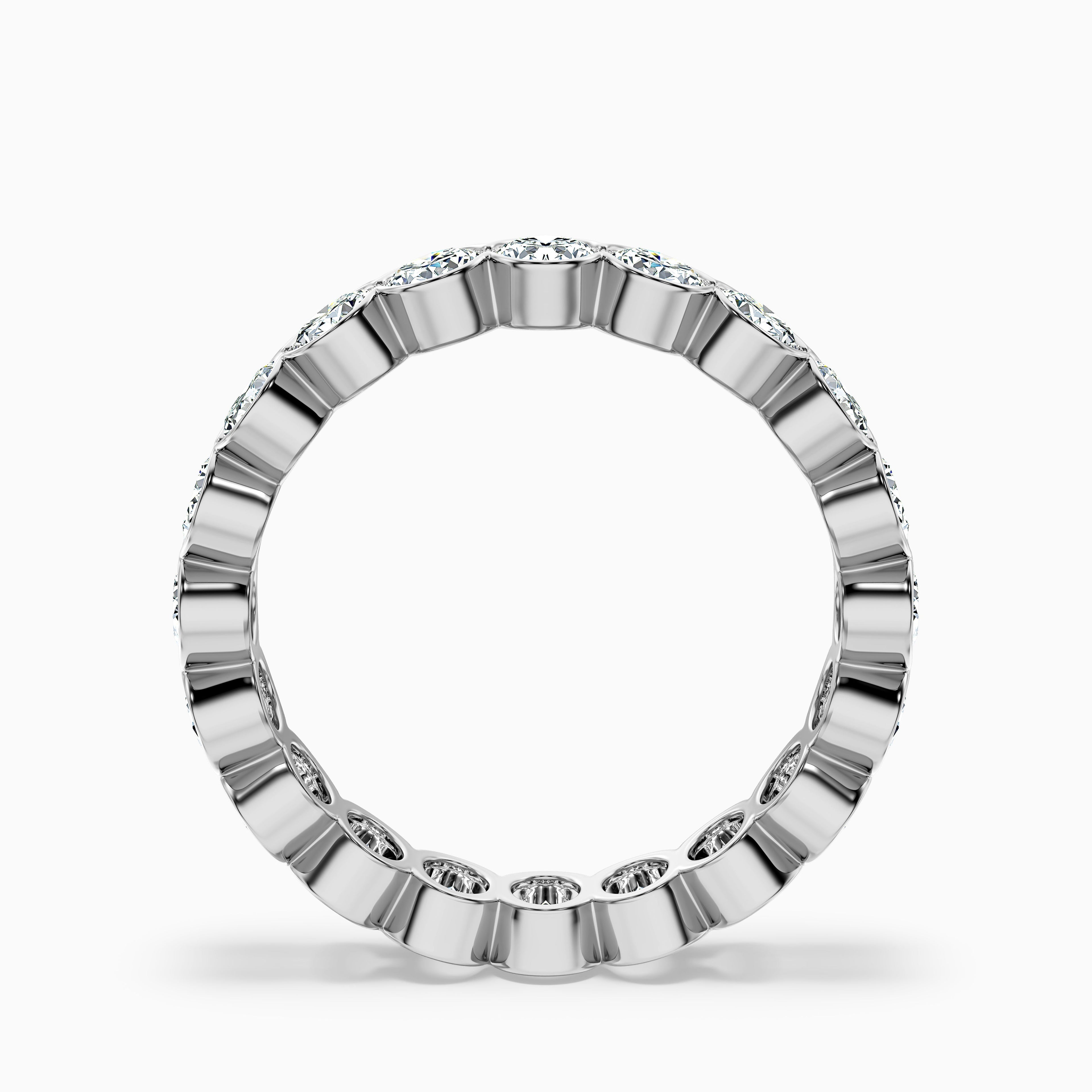 Angelica Oval Cut Eternity Lab Grown Diamond Half Bezel Wedding Band