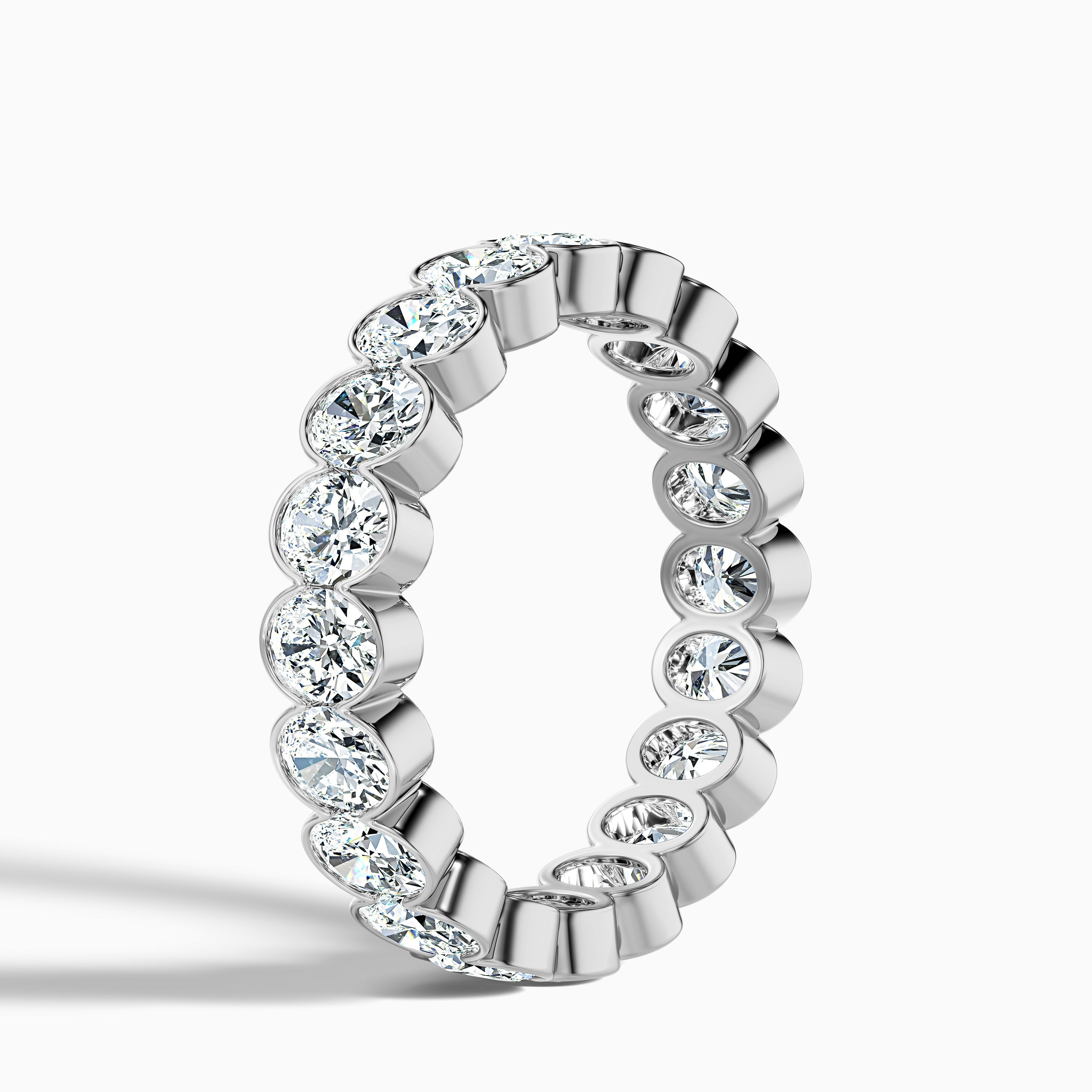 Angelica Oval Cut Eternity Lab Grown Diamond Half Bezel Wedding Band