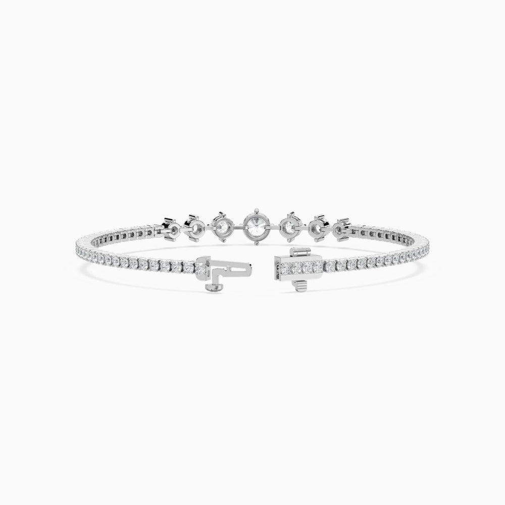 Daisy Round Cut Lab Grown Diamond Intricate Tennis Bracelet