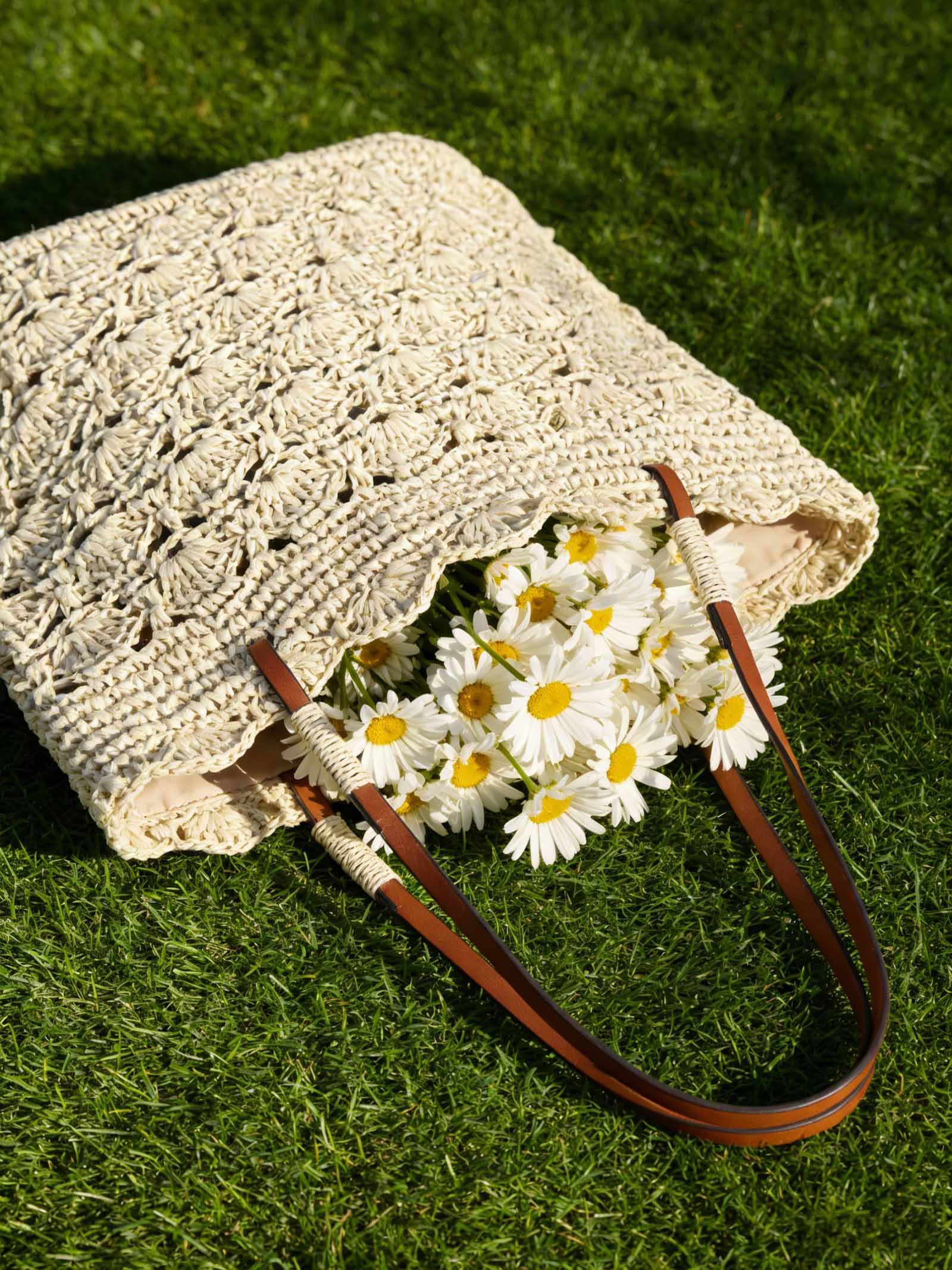 Crochet Woven Fan-Shape Shoulder Tote Bag DestGlow