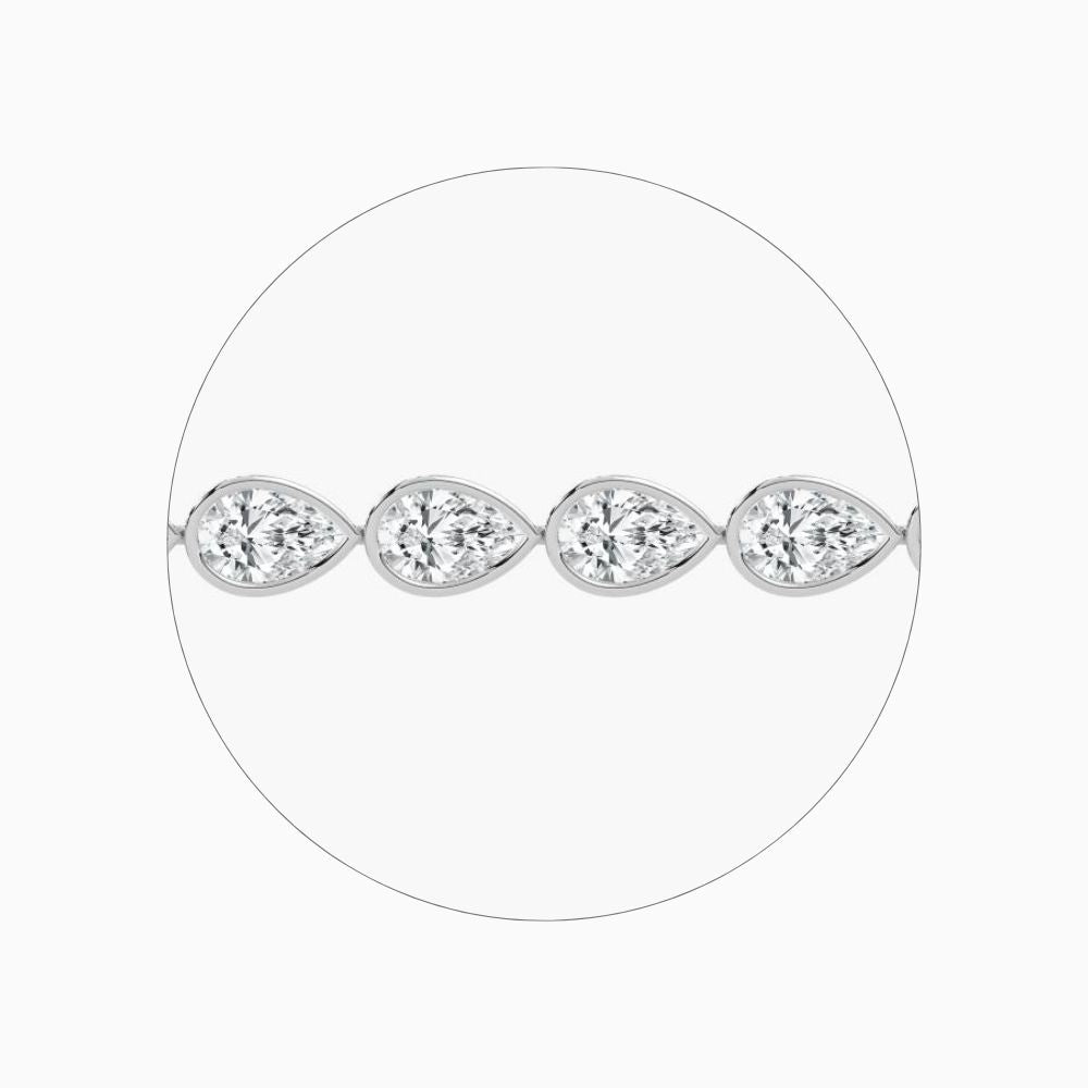 Adira 16 Carat Pear Cut Lab Grown Diamonds Tennis Bracelet