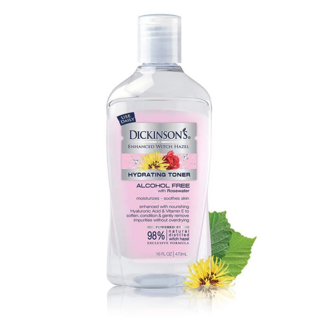 Dickinson’s Hydrating Toner Witch Hazel + Rosewater Alcohol-Free (16oz) DestGlow