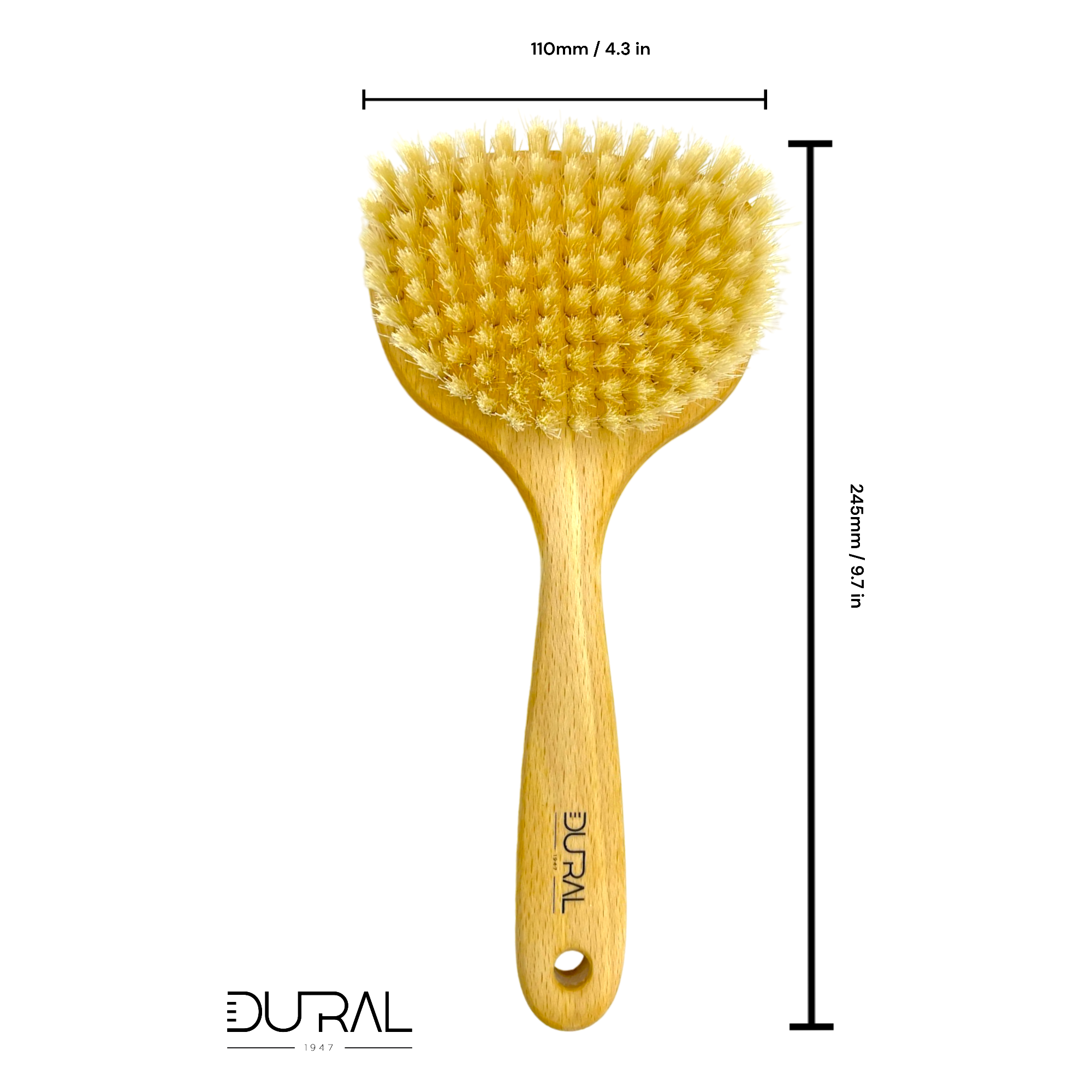 Dural Beech wood sauna & massage brush with pure boar bristles by Pasteur Pharmacy