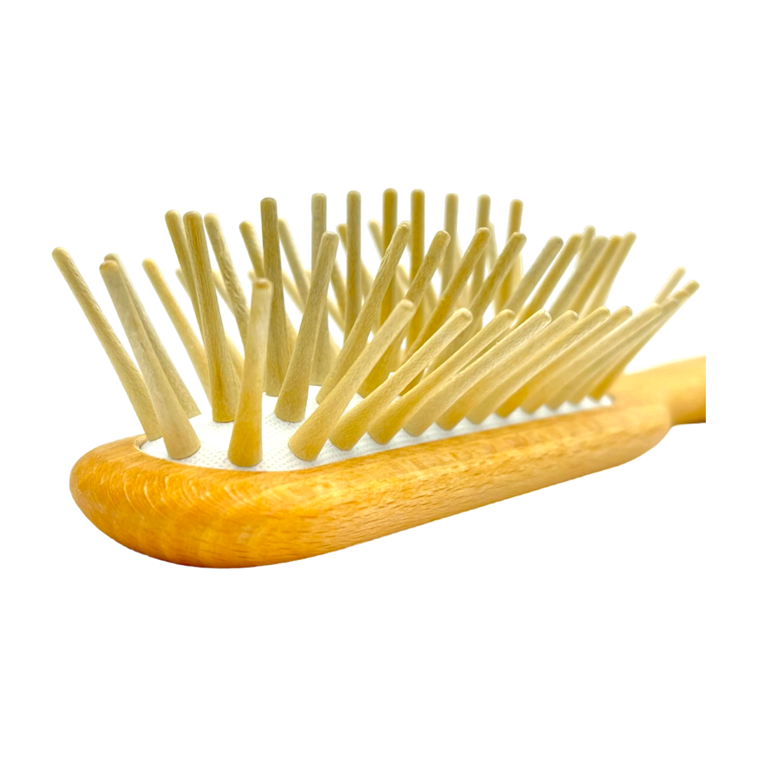 Dural Beech wood rubber cushion hair brush with long wooden pins by Pasteur Pharmacy