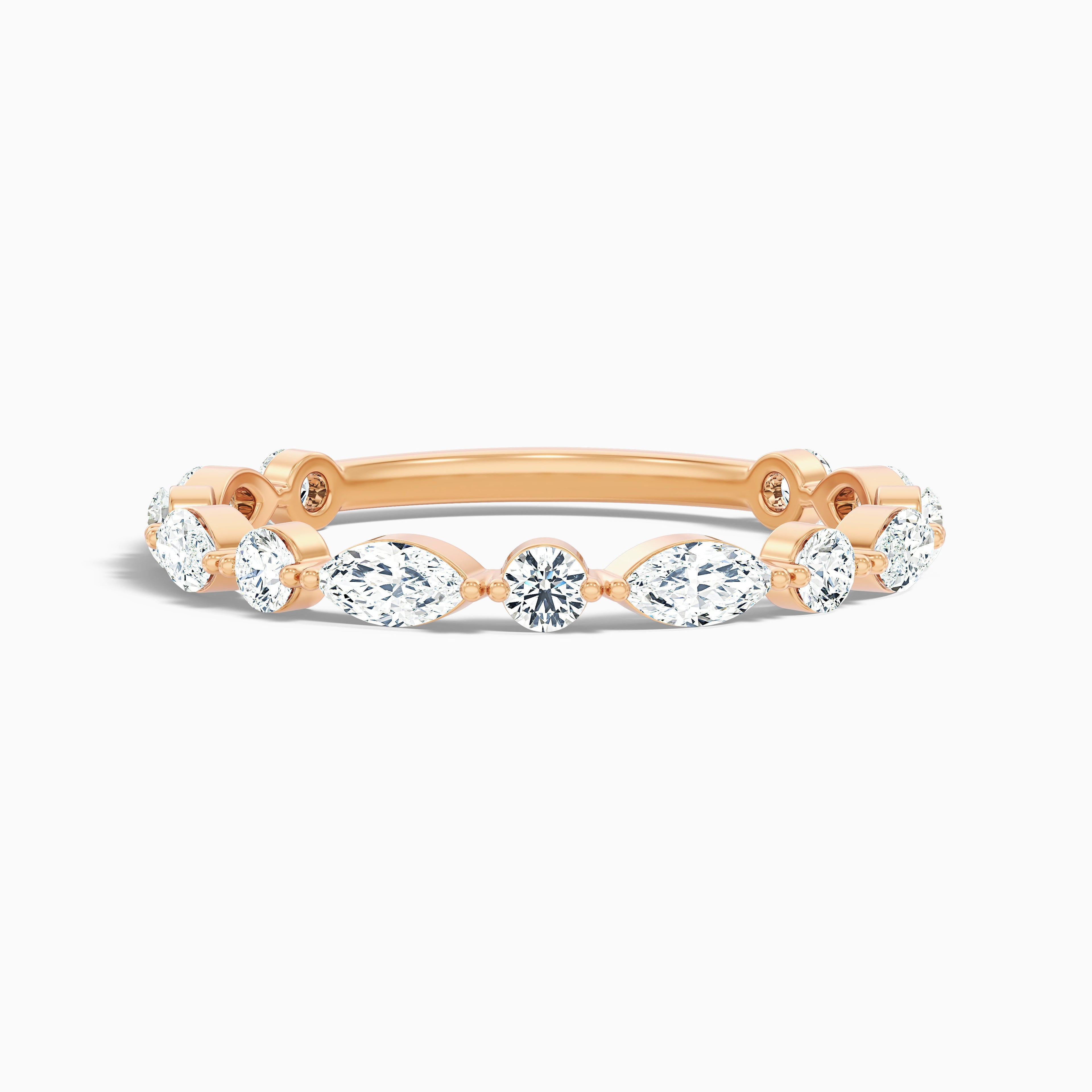 Olivia Marquise and Round Cut 3/4 Eternity Lab Grown Diamond Wedding Band