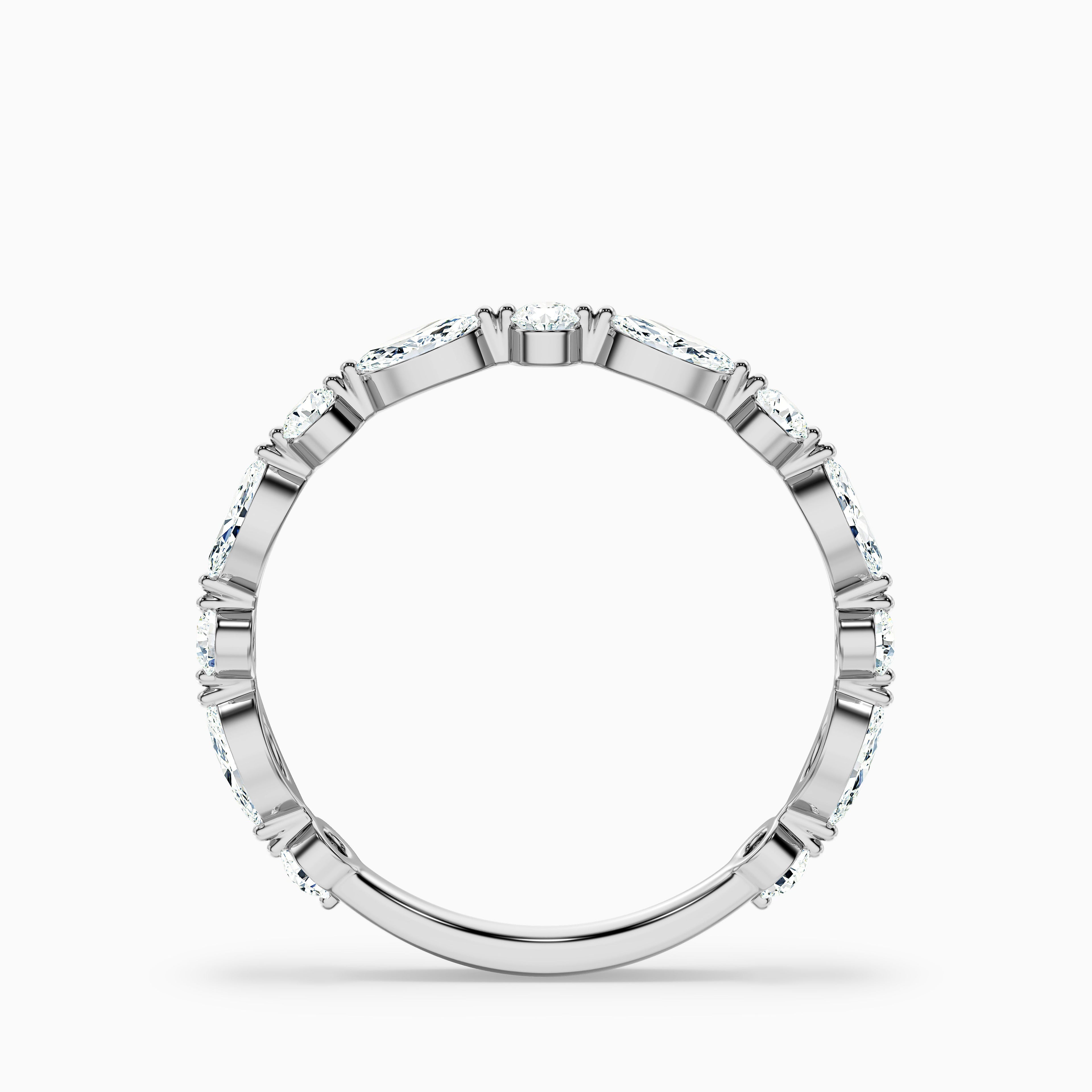 Olivia Marquise and Round Cut 3/4 Eternity Lab Grown Diamond Wedding Band