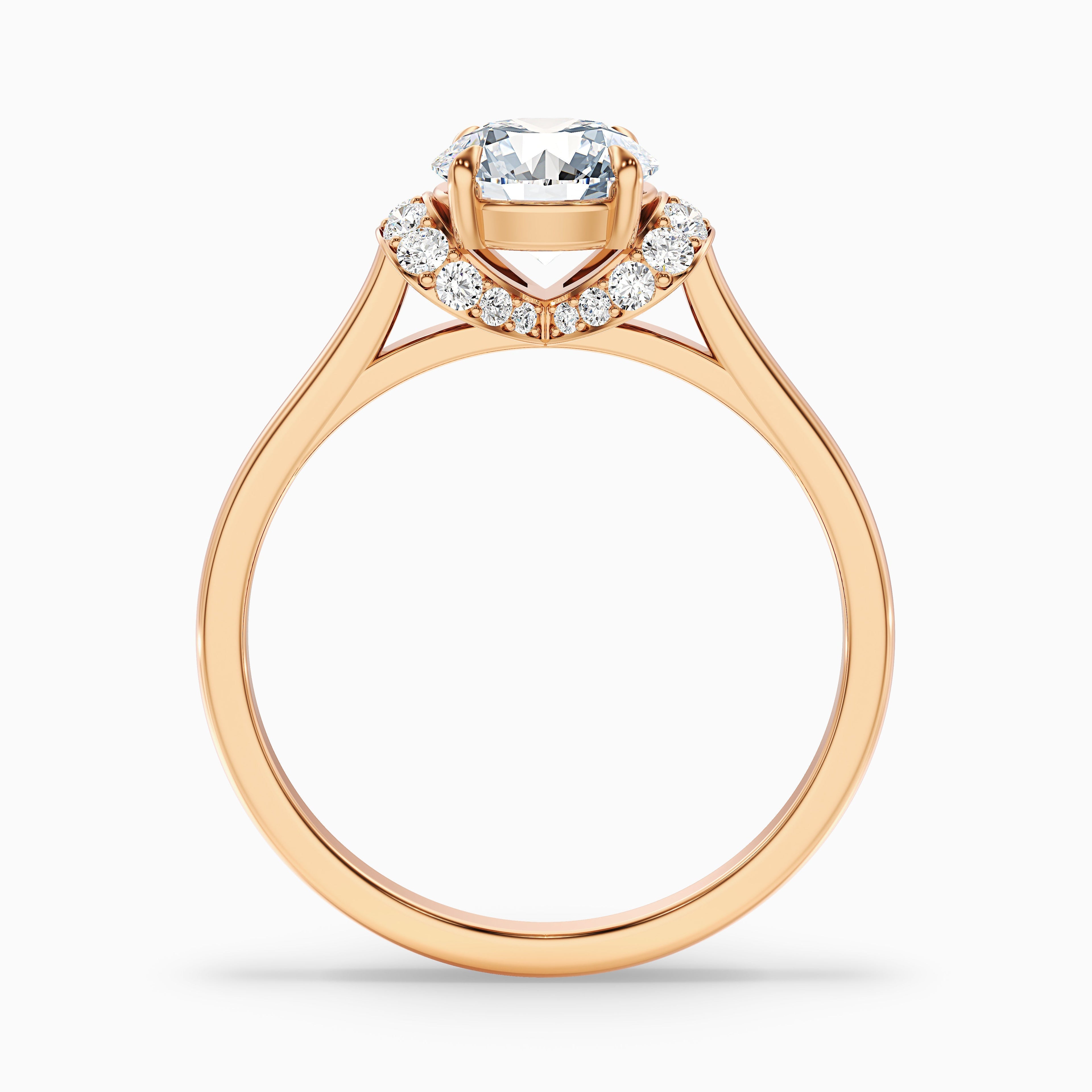 Frey 3 Carat Round Solitaire Pave Moissanite Diamond Ring in 14k White Gold DestGlow