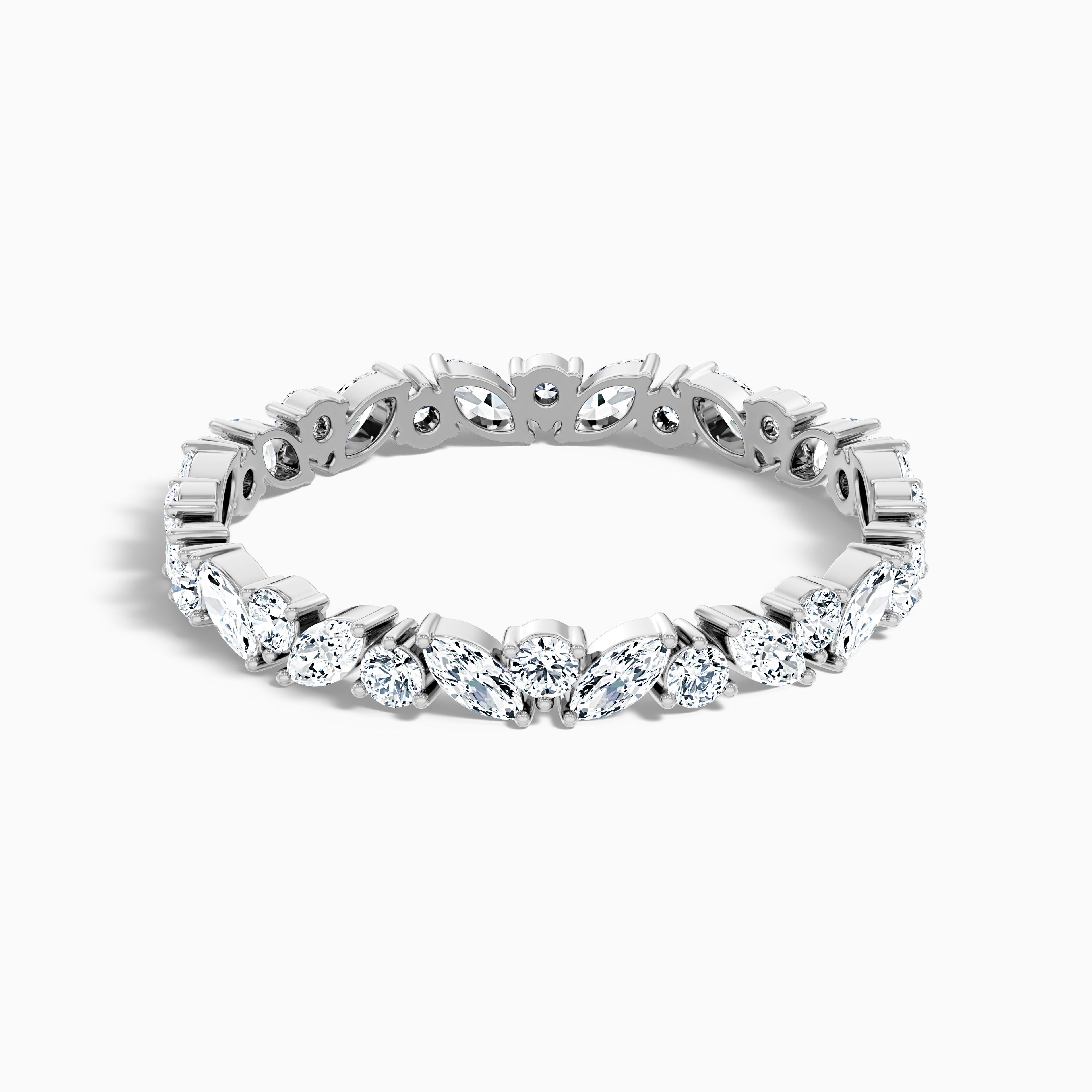 Sylvara Marquise and Round Cut Cluster Lab Grown Diamond Wedding Band