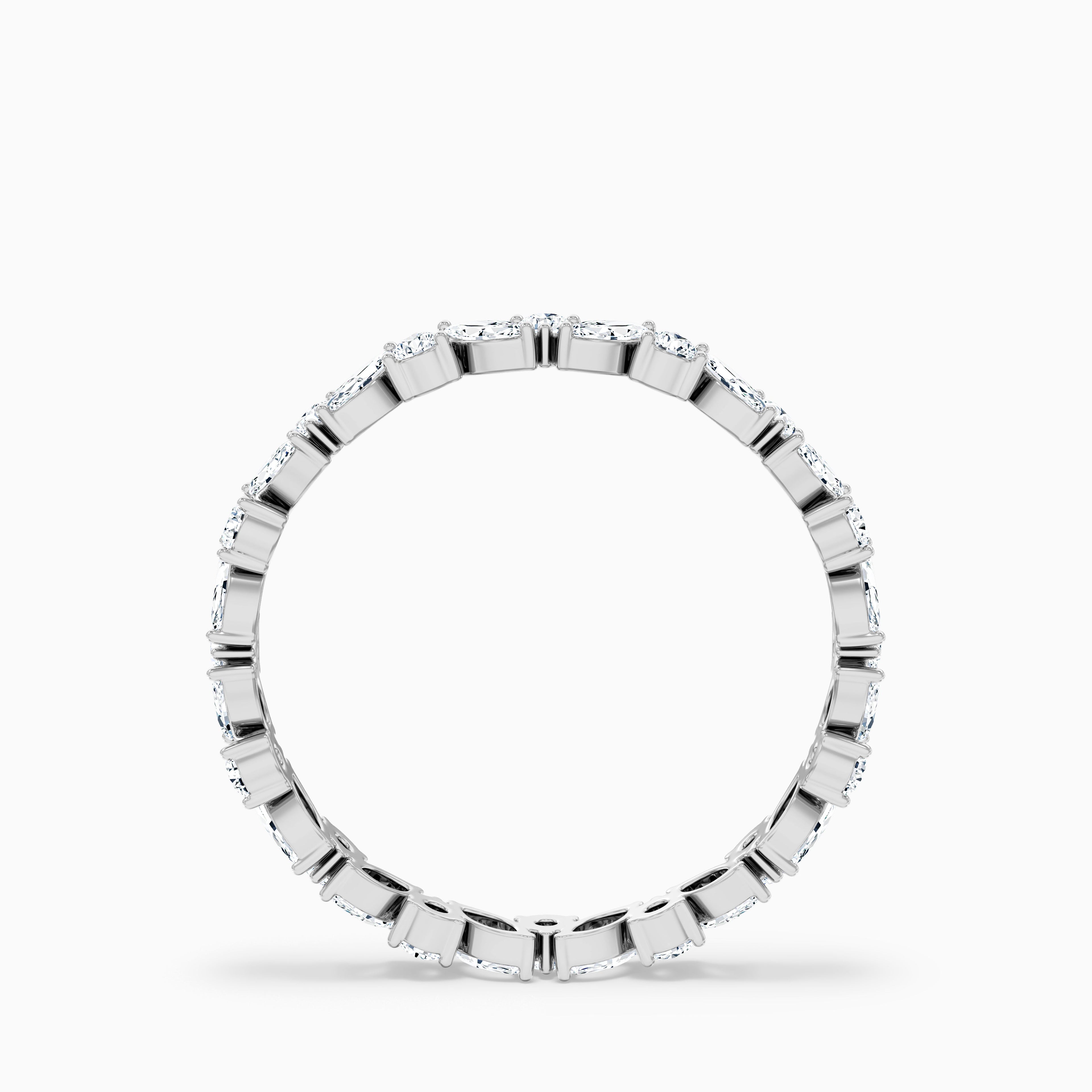 Sylvara Marquise and Round Cut Cluster Lab Grown Diamond Wedding Band