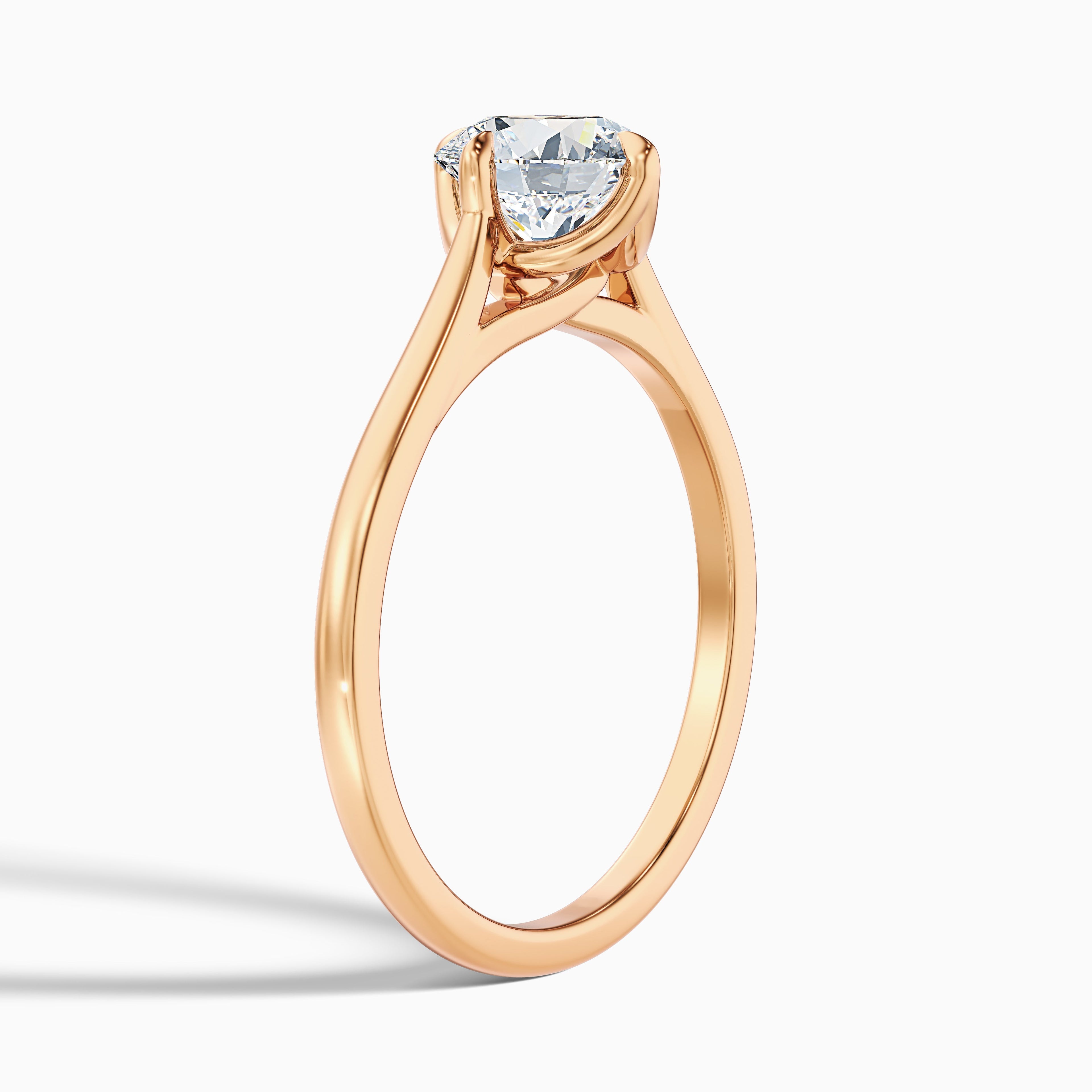 Zuri 7 Carat Round Cut Solitaire Moissanite Engagement Ring in 18k Rose Gold DestGlow