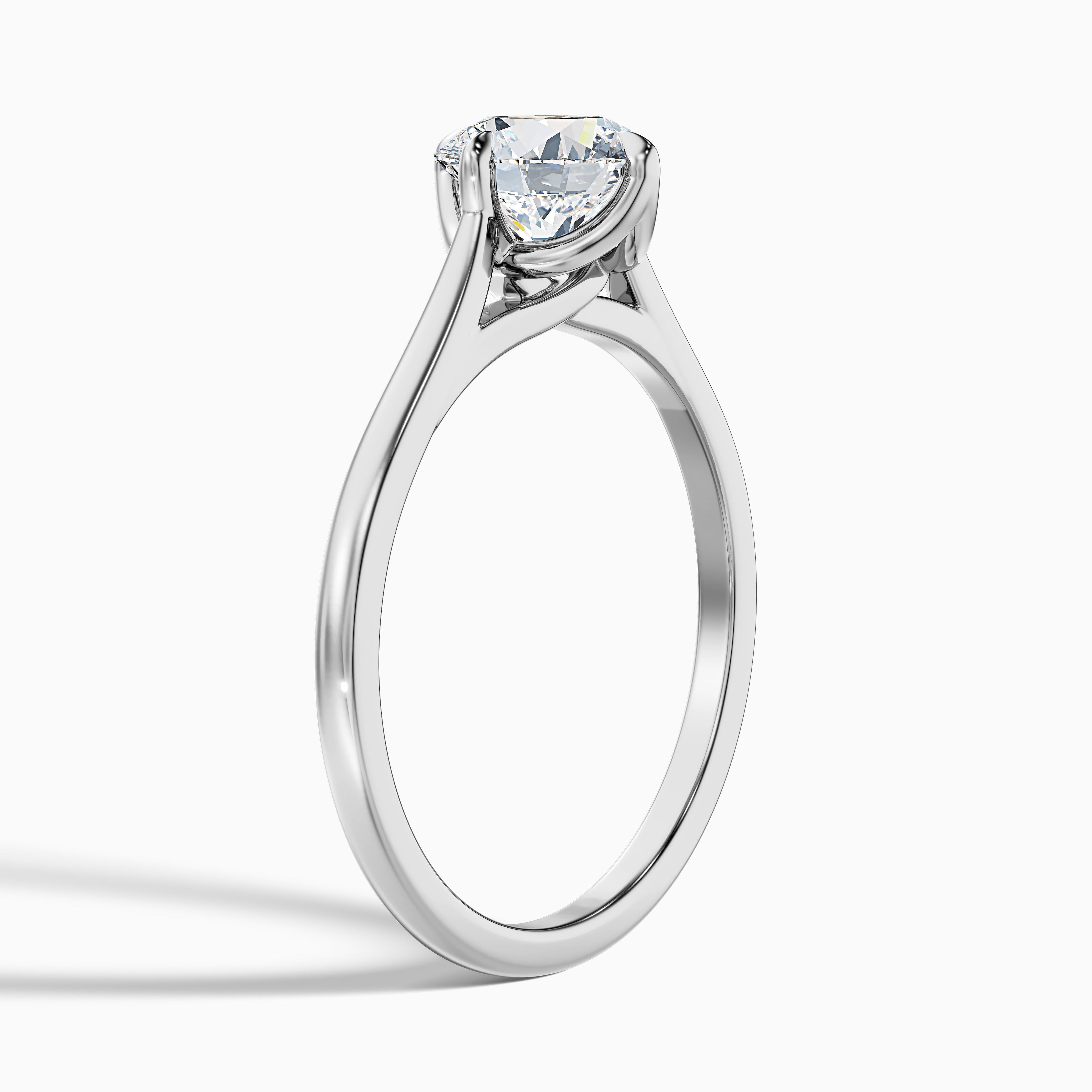 Zuri 6 Carat Round Cut Solitaire Moissanite Engagement Ring in 925 Sterling Silver