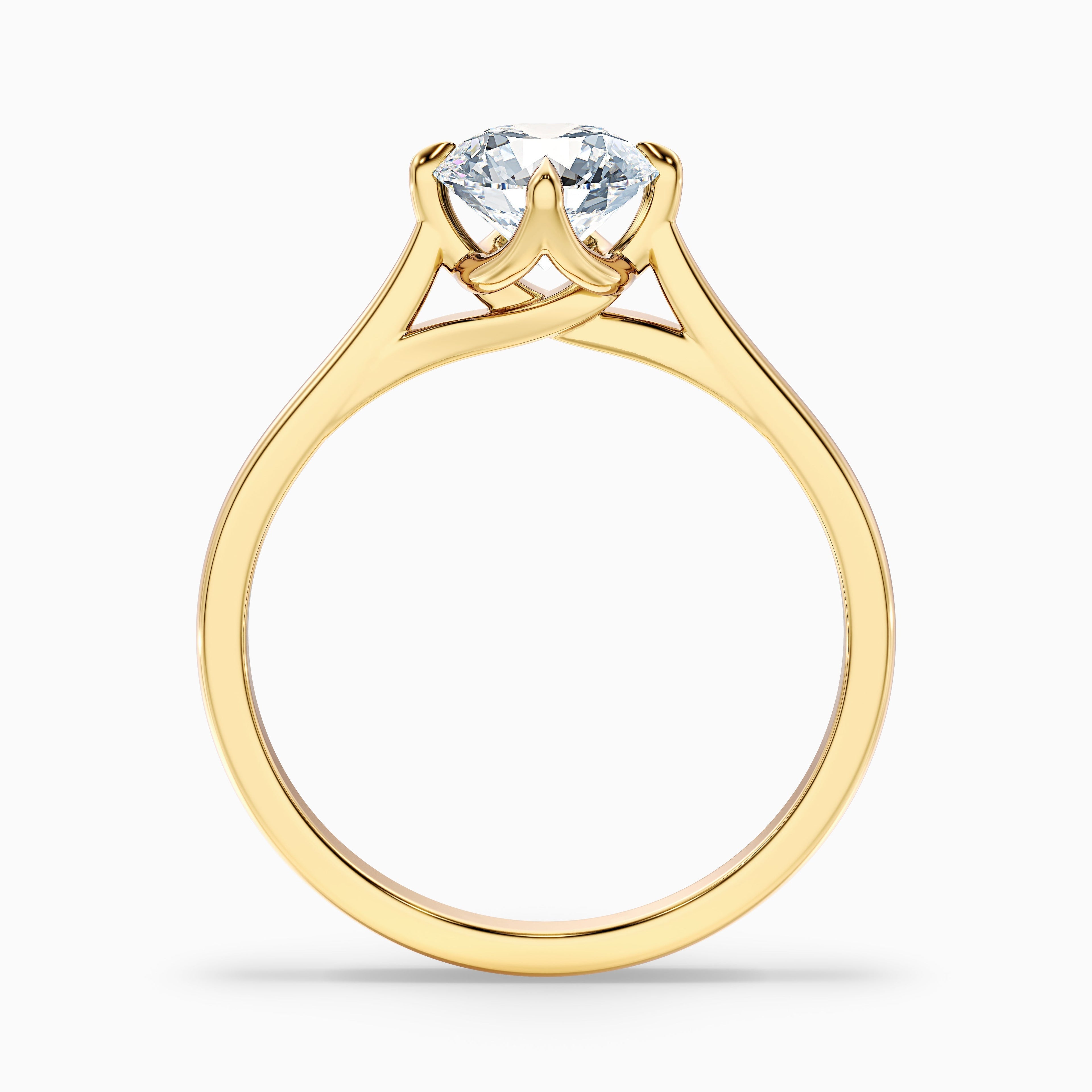 Tia 3 Carat Round Cut Solitaire Lab Grown Engagement Ring in 925 Sterling Silver
