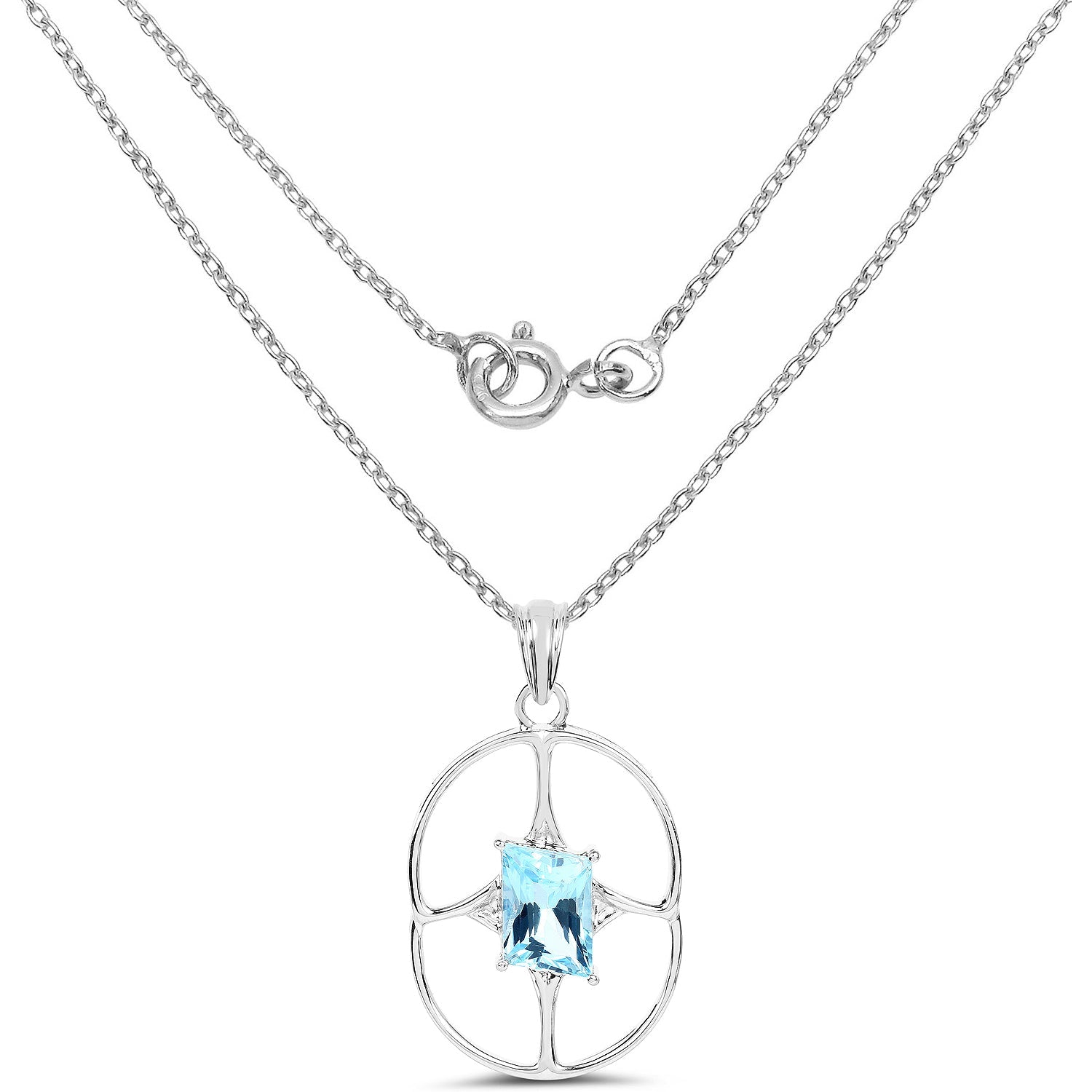 5.26 Carat Genuine Swiss Blue Topaz .925 Sterling Silver Pendant by Bids.com
