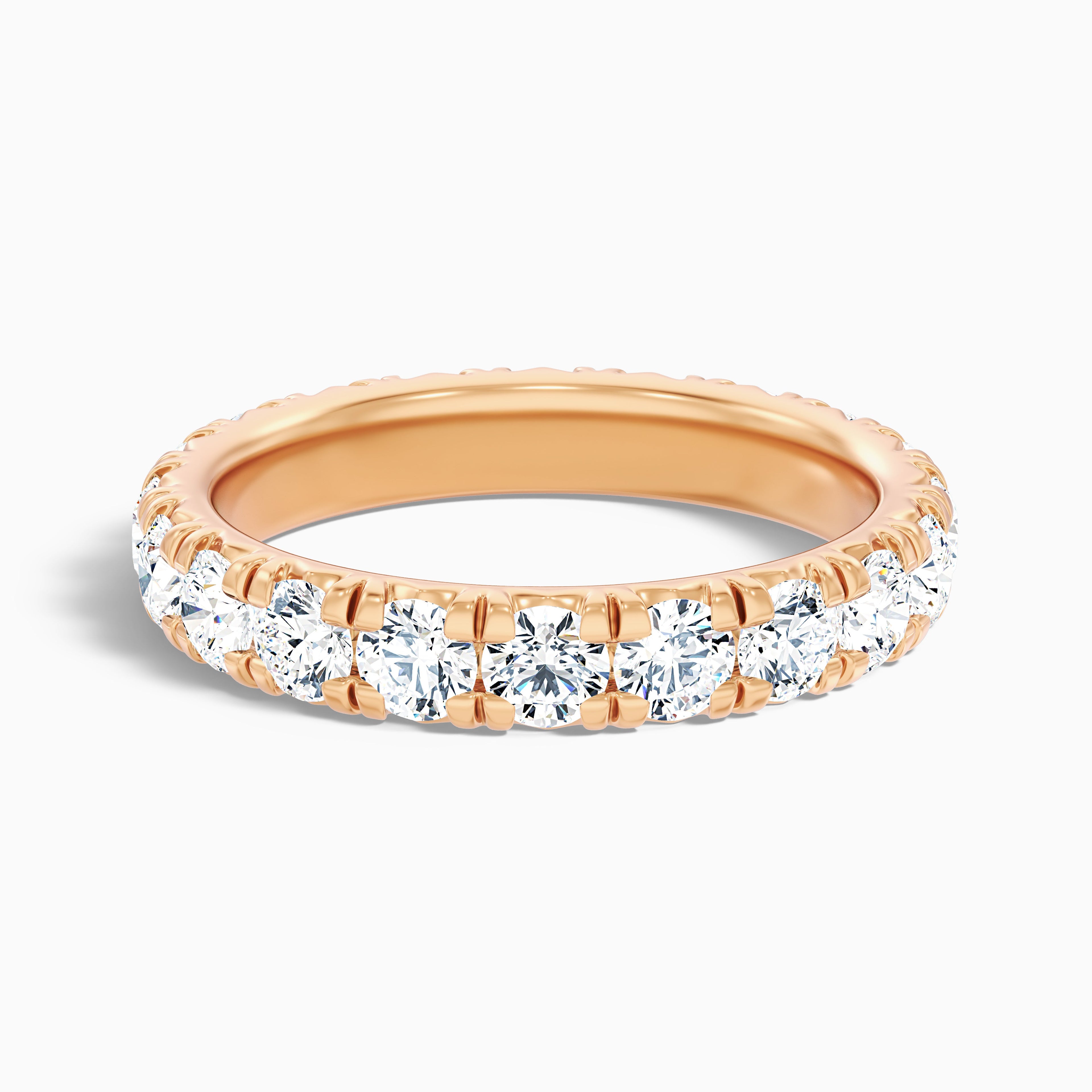 Matilda French Pave Round Cut Eternity Lab Grown Diamond Wedding Band