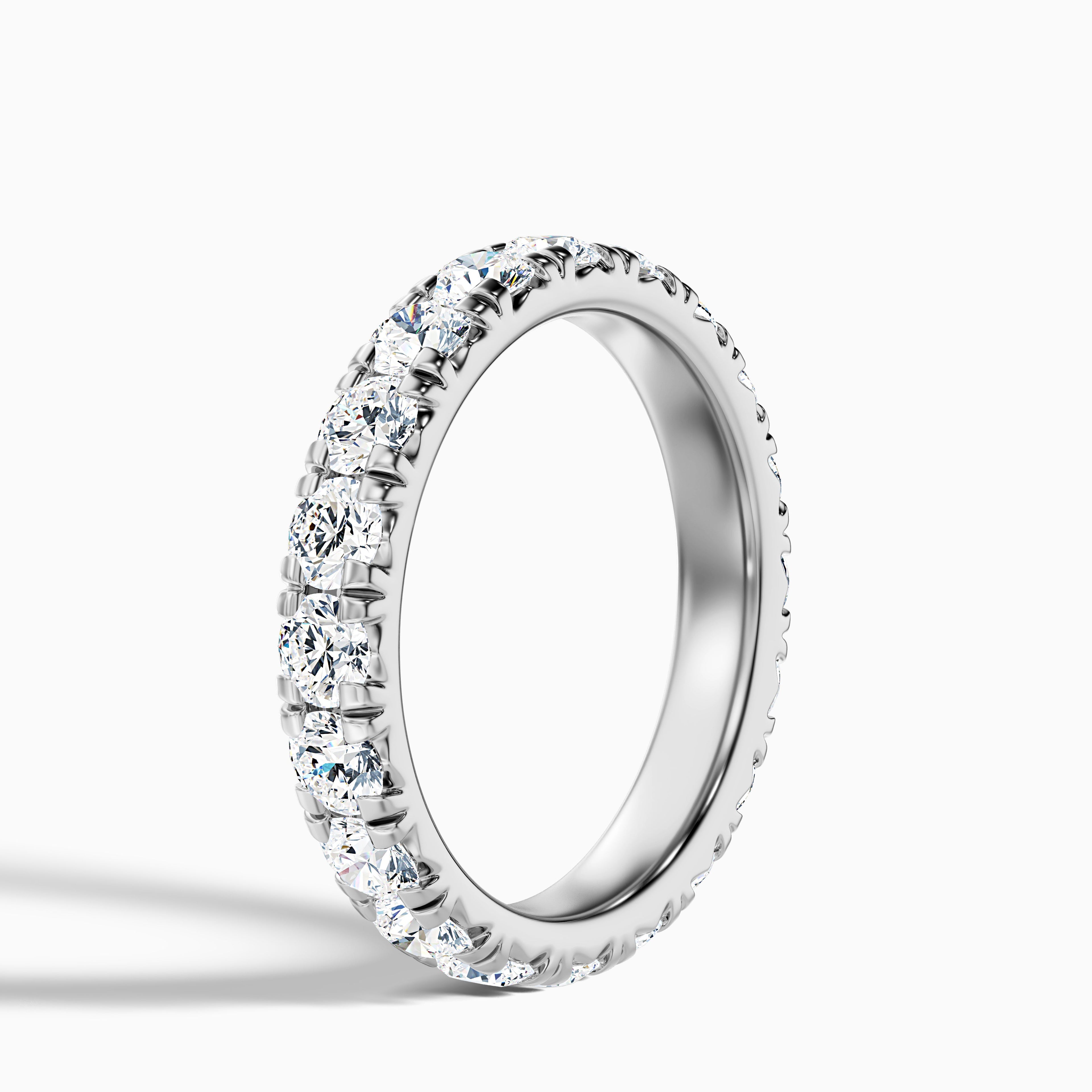 Matilda French Pave Round Cut Eternity Lab Grown Diamond Wedding Band