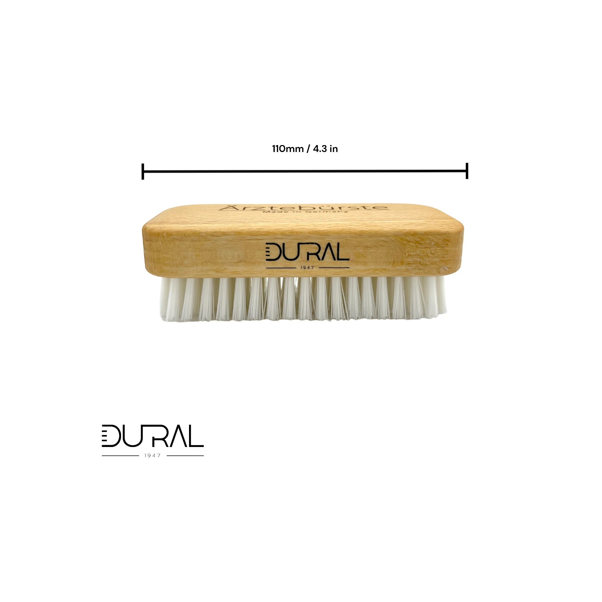 Dural Beech Wood Hand & Nail Brush With Nylon Bristles - 7 Rows by Pasteur Pharmacy