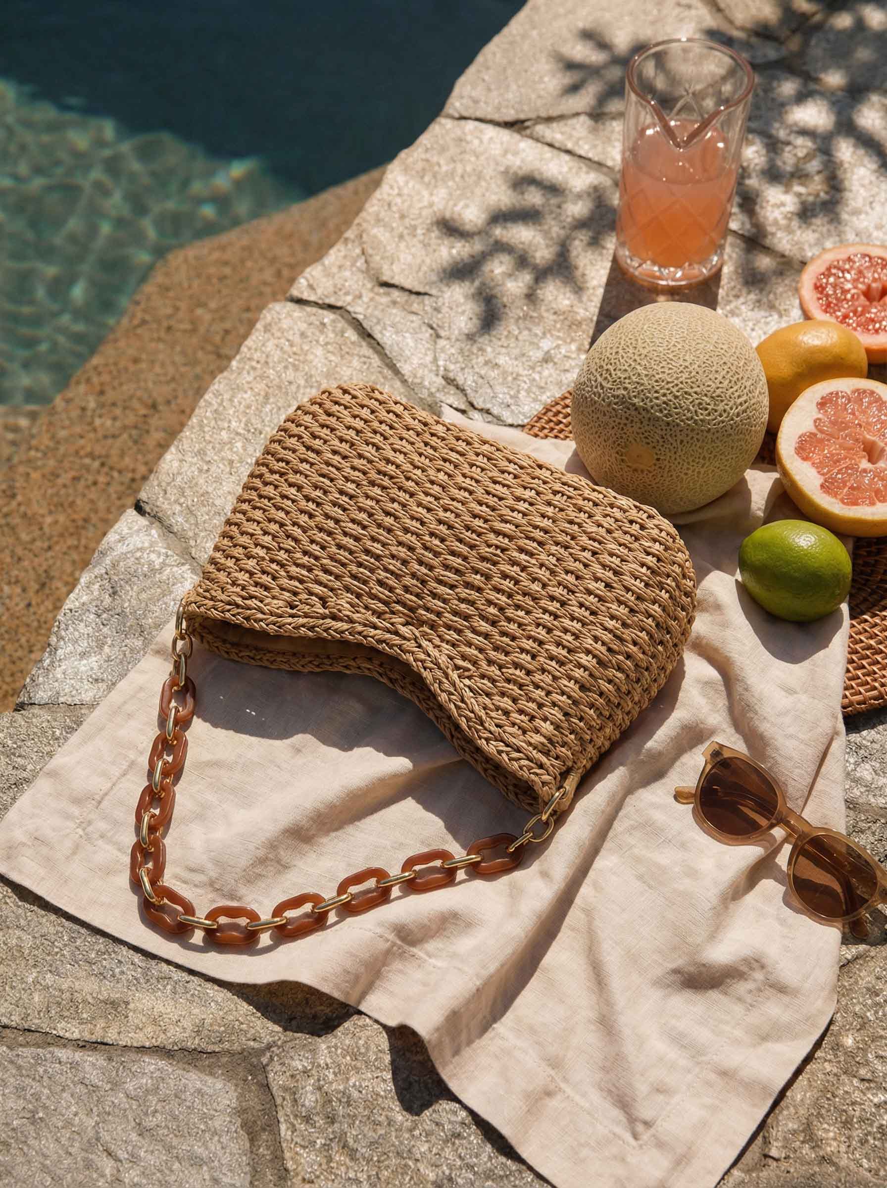 Colorful Woven Straw Shoulder Bag DestGlow
