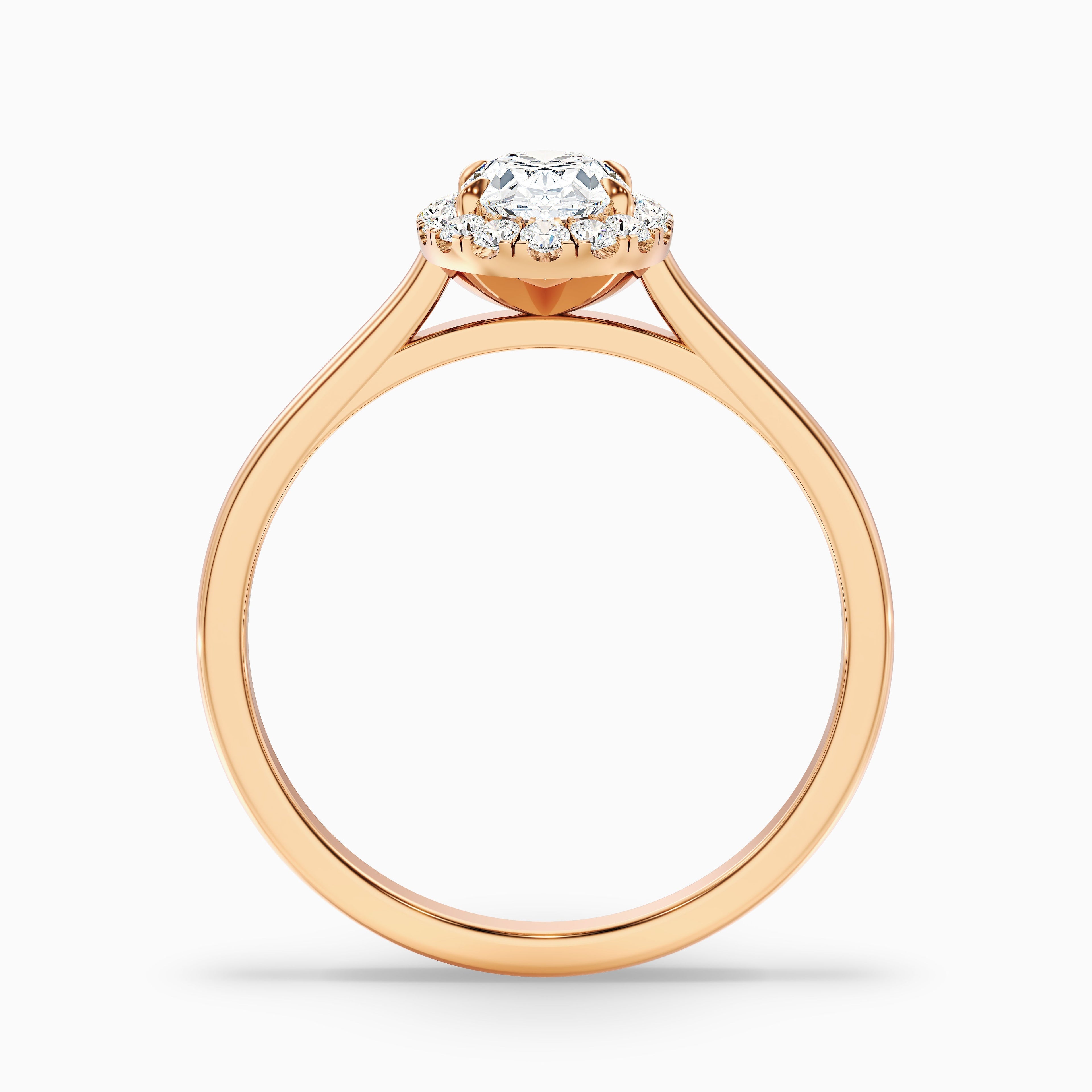 Mira 5 Carat Oval Halo Lab Grown Engagement Ring in 14k Yellow Gold DestGlow