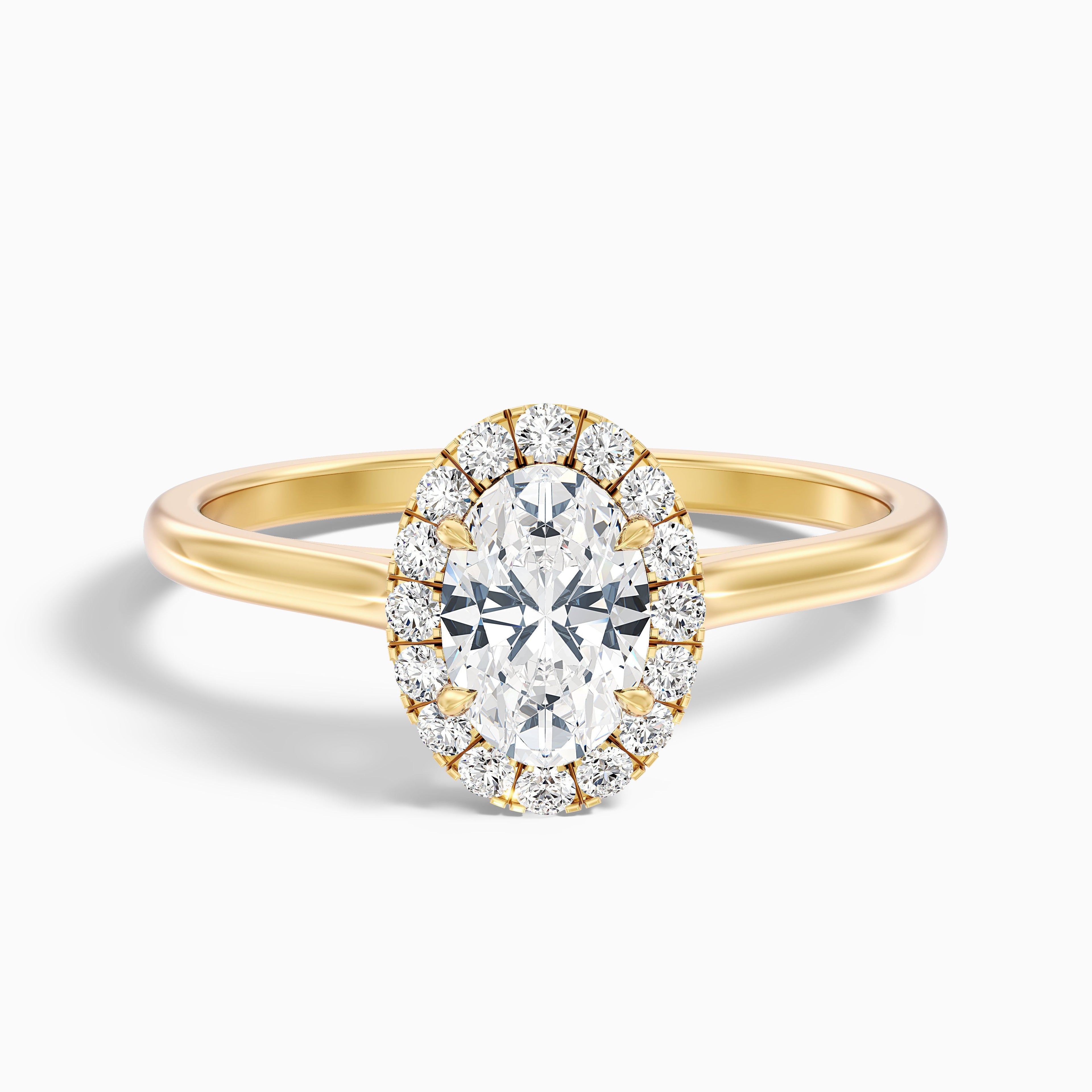 Sofia 2.5 Carat Oval Halo Moissanite Diamond Ring in 10k White Gold