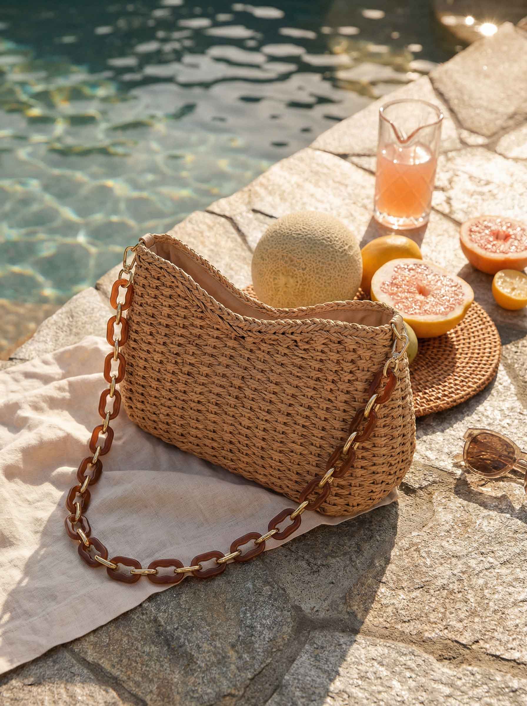 Colorful Woven Straw Shoulder Bag DestGlow