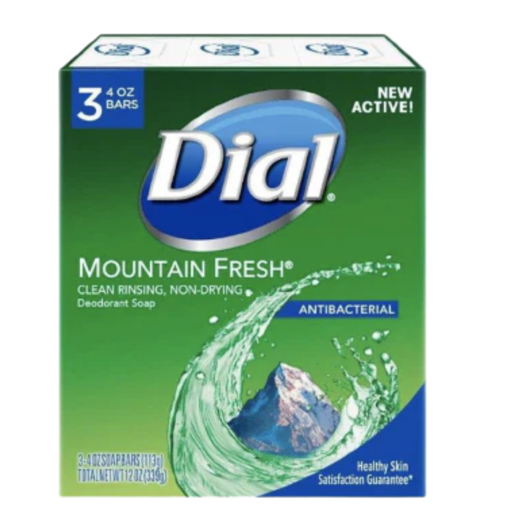 Dial Antibacterial Bar Soap, Mountain Fresh, 4 Ounce, 3 Bars DestGlow