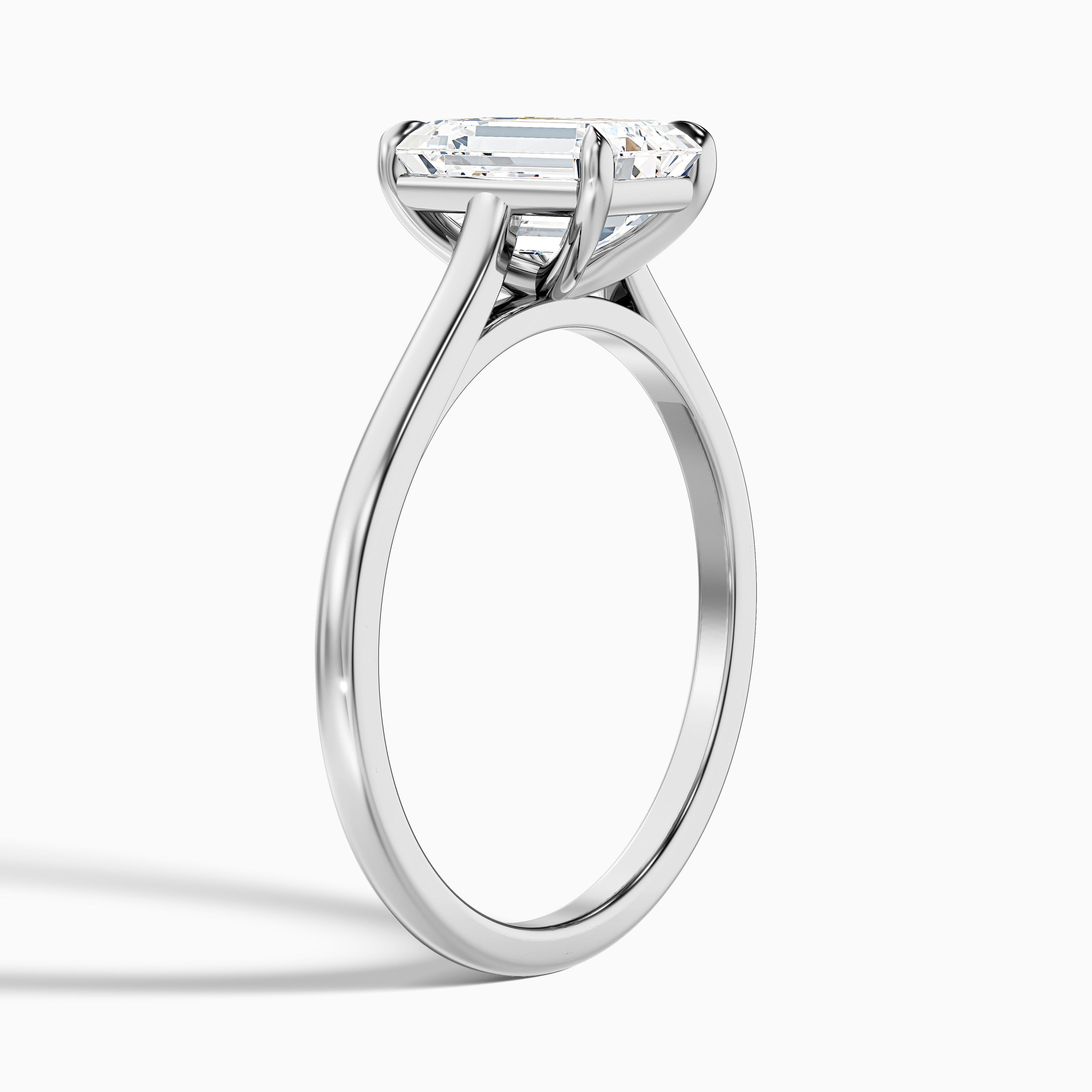 Mary 1.5 Carat Emerald Cut Solitaire Lab Grown Engagement Ring in 10k White Gold