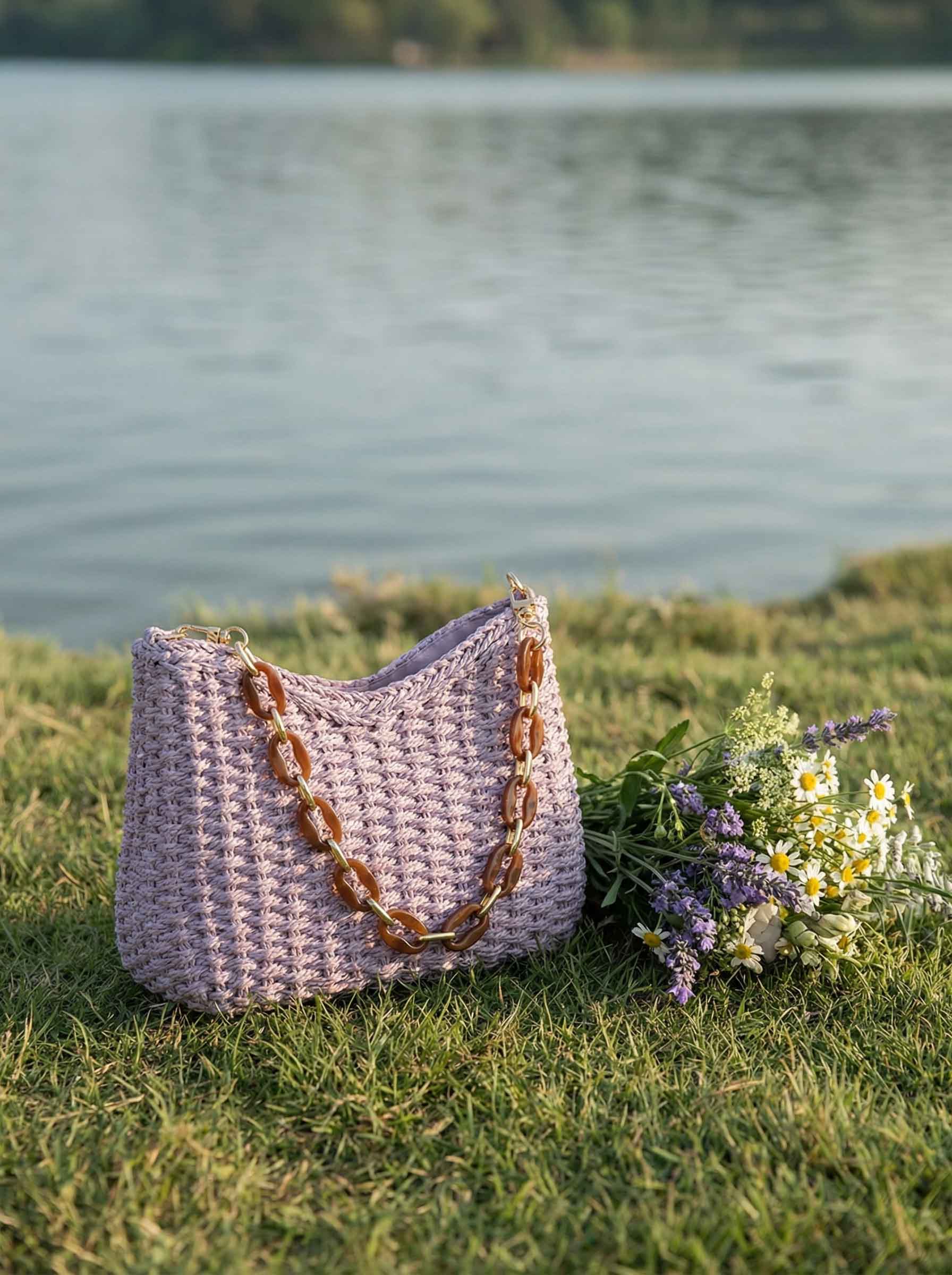 Colorful Woven Straw Shoulder Bag DestGlow