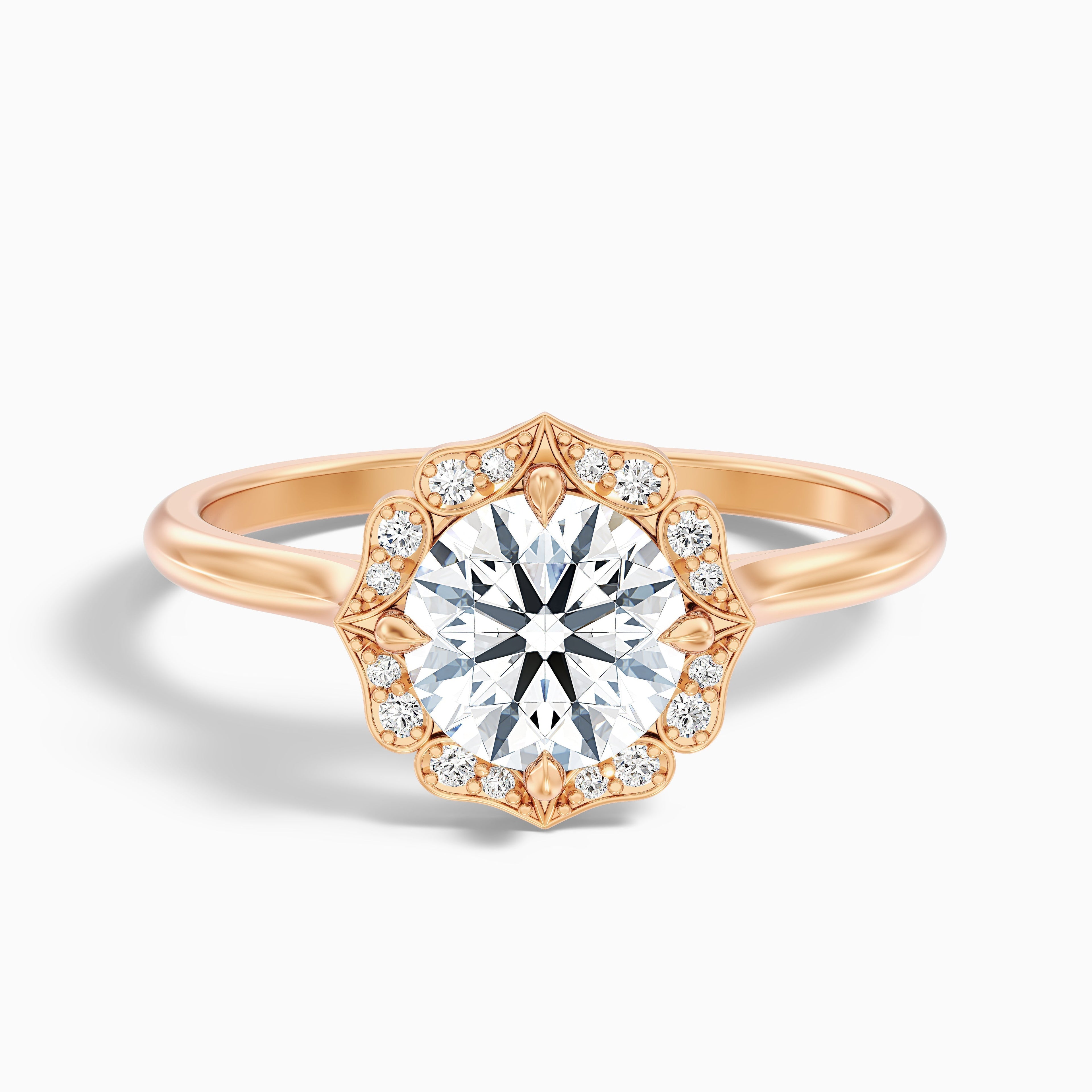 Ruby 2.5 Carat Round Halo Moissanite Diamond Ring in 10k White Gold