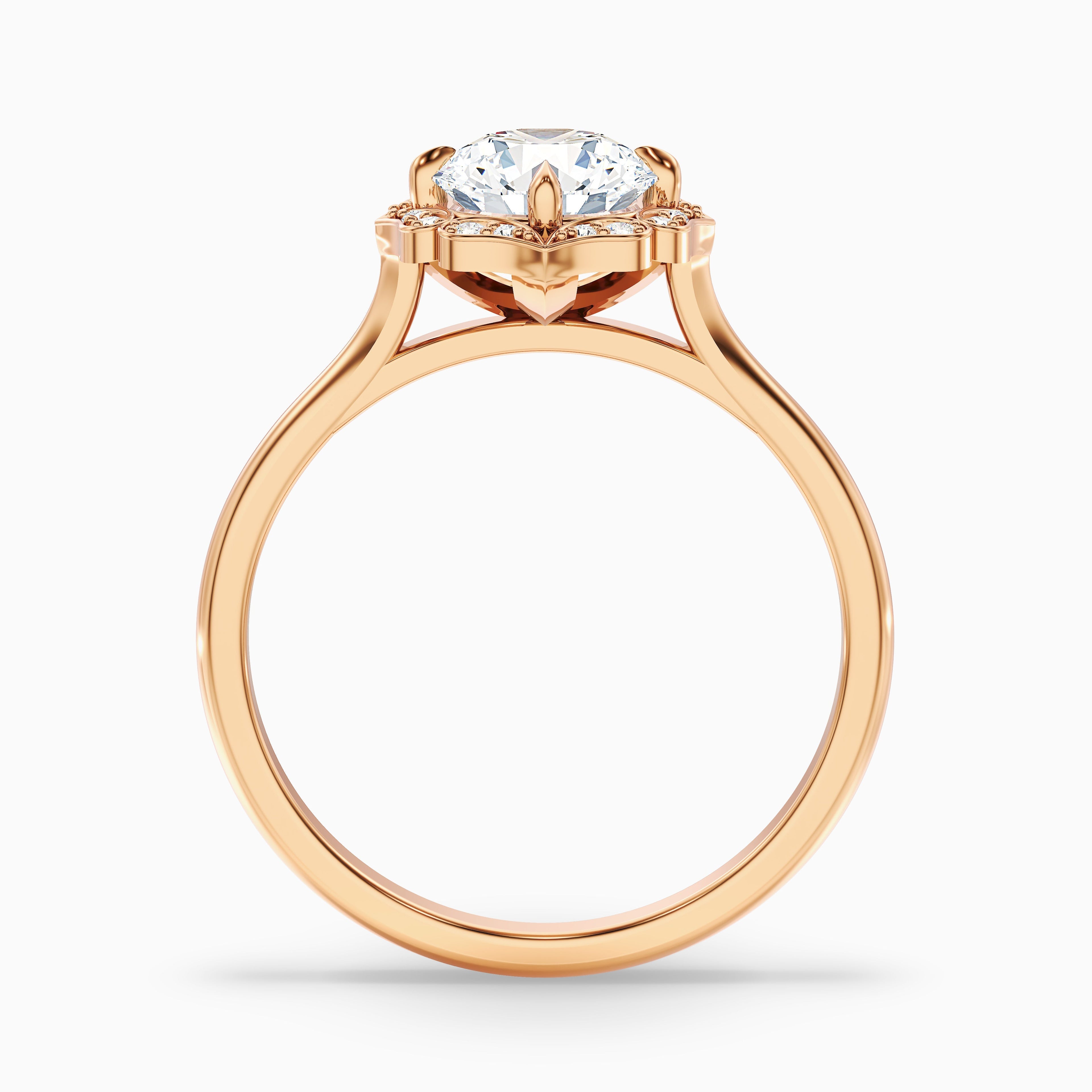 Ruby 2.5 Carat Round Halo Moissanite Diamond Ring in Platinum