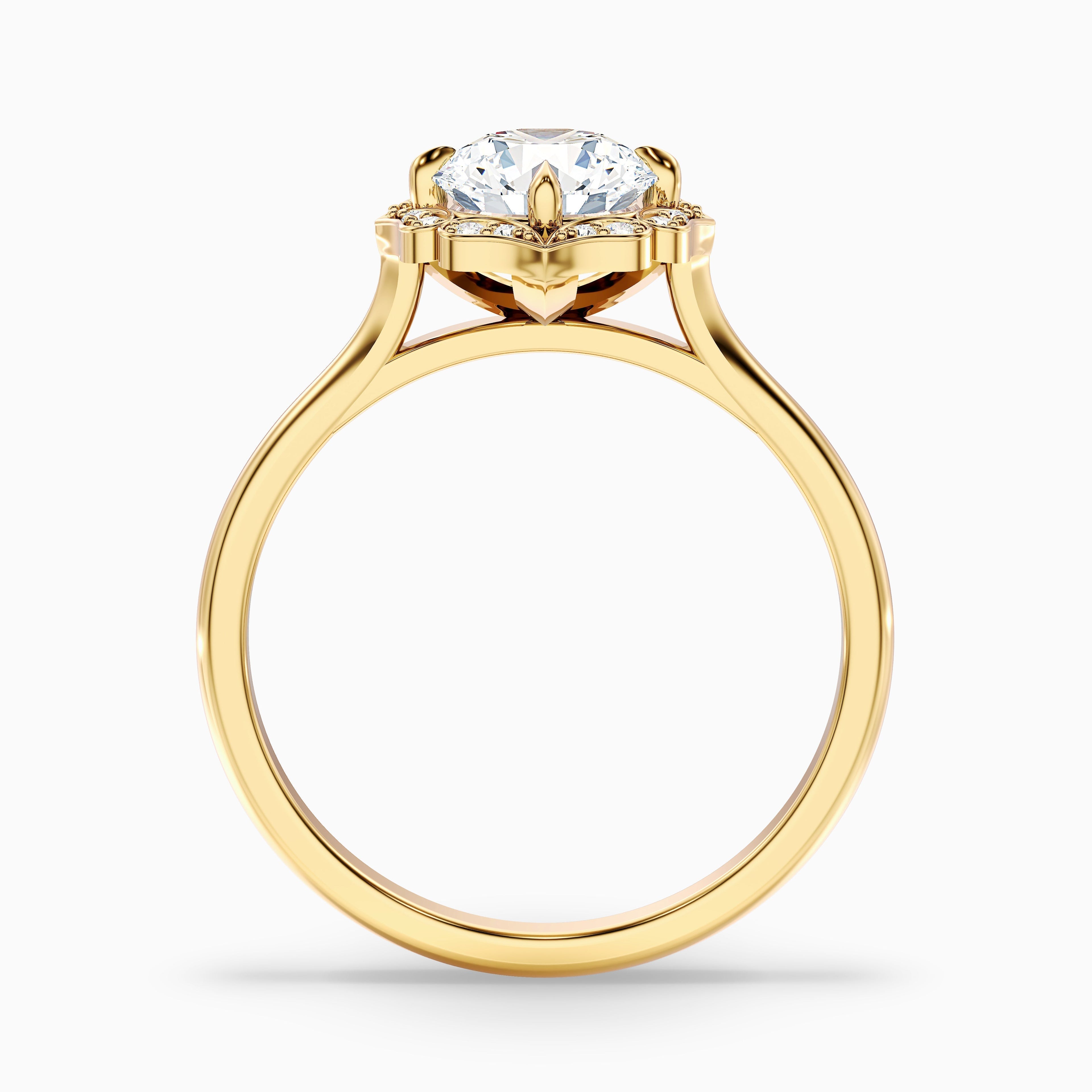 Ruby 2.5 Carat Round Halo Moissanite Diamond Ring in 925 Sterling Silver