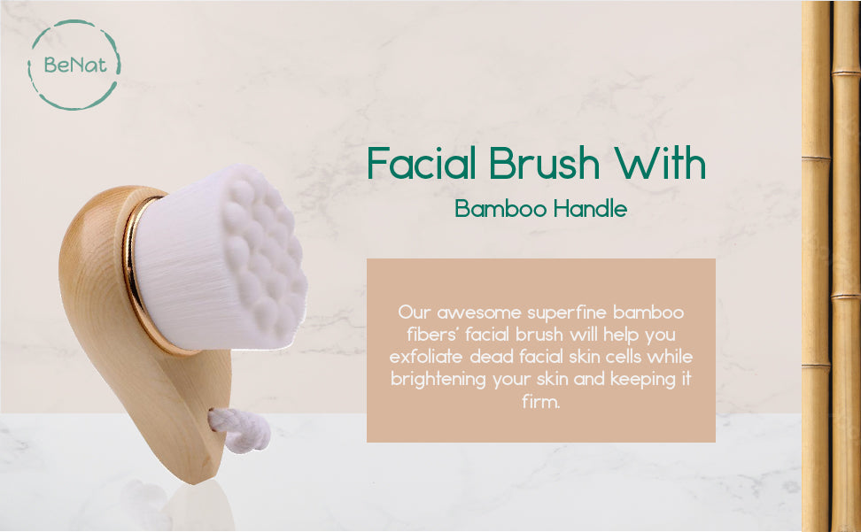 Facial Brush with Bamboo Handle DestGlow