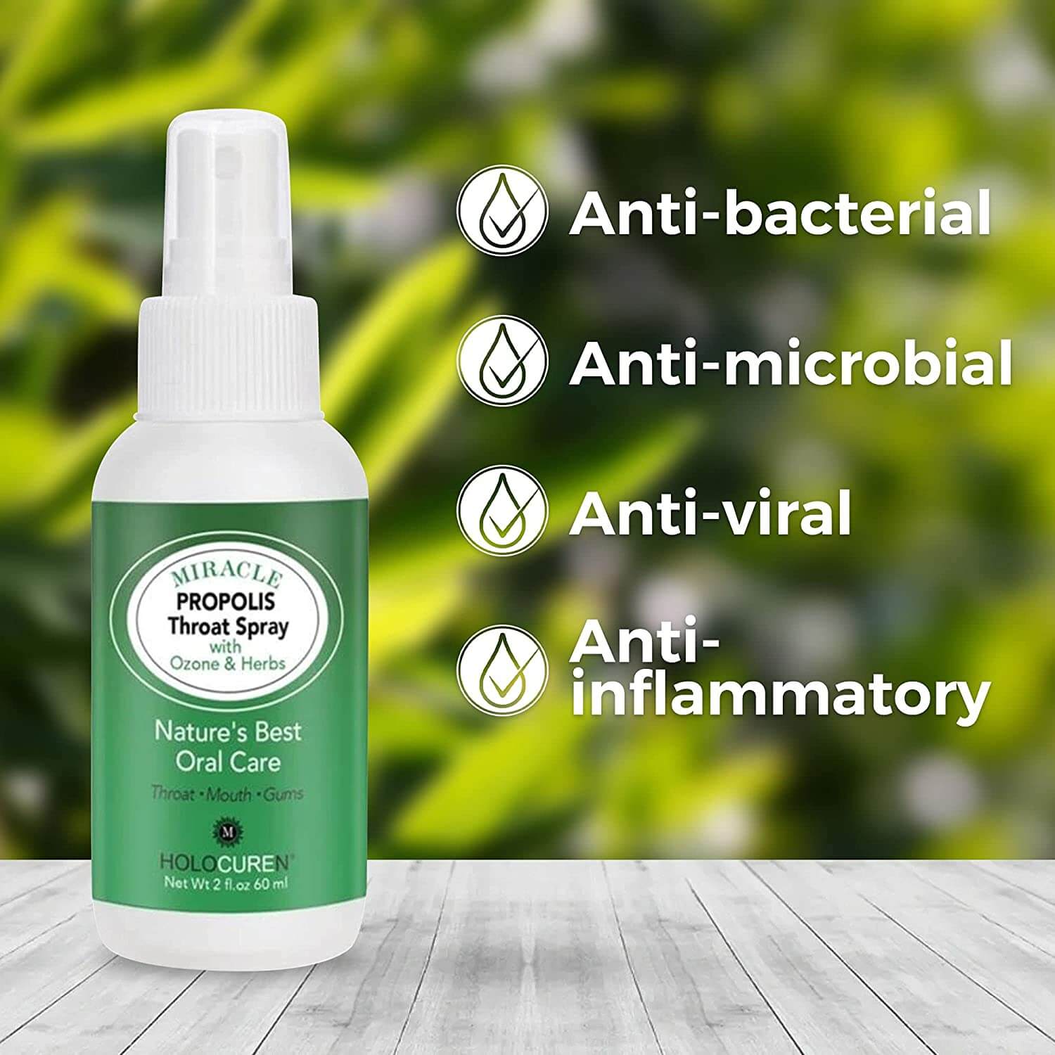 Holocuren Miracle Propolis Throat Spray with Echinacea & 7 Herbs – 2 oz by HOLOCUREN - Official Website