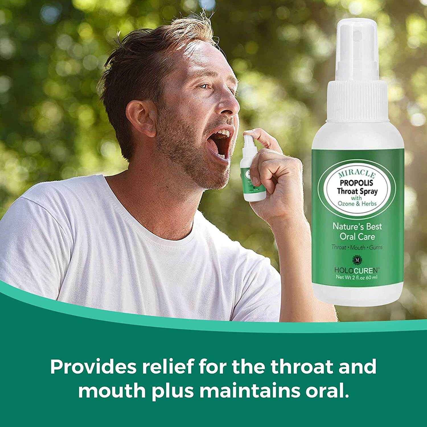 2 oz Miracle Propolis Throat Spray with 7 other herbs for Flu season and Allergies