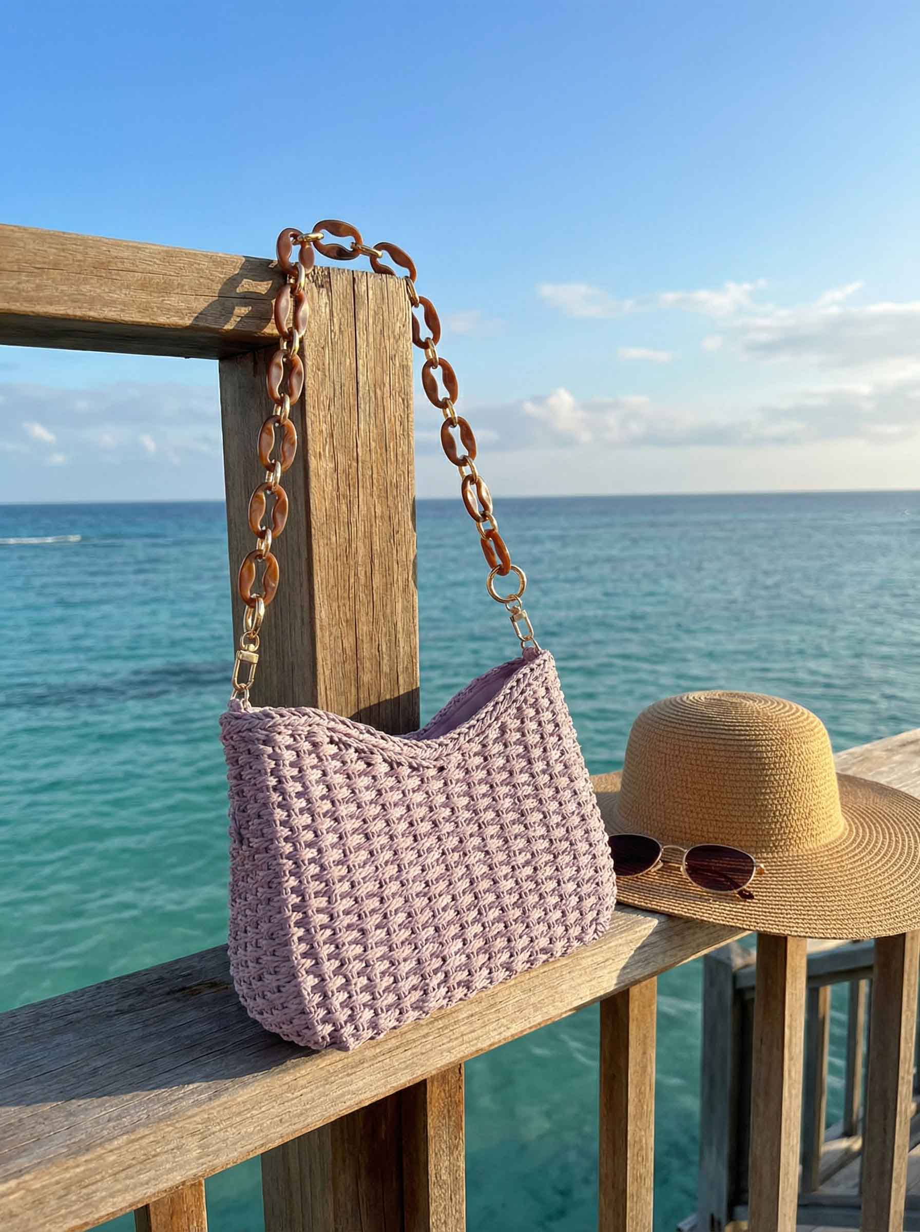 Colorful Woven Straw Shoulder Bag DestGlow