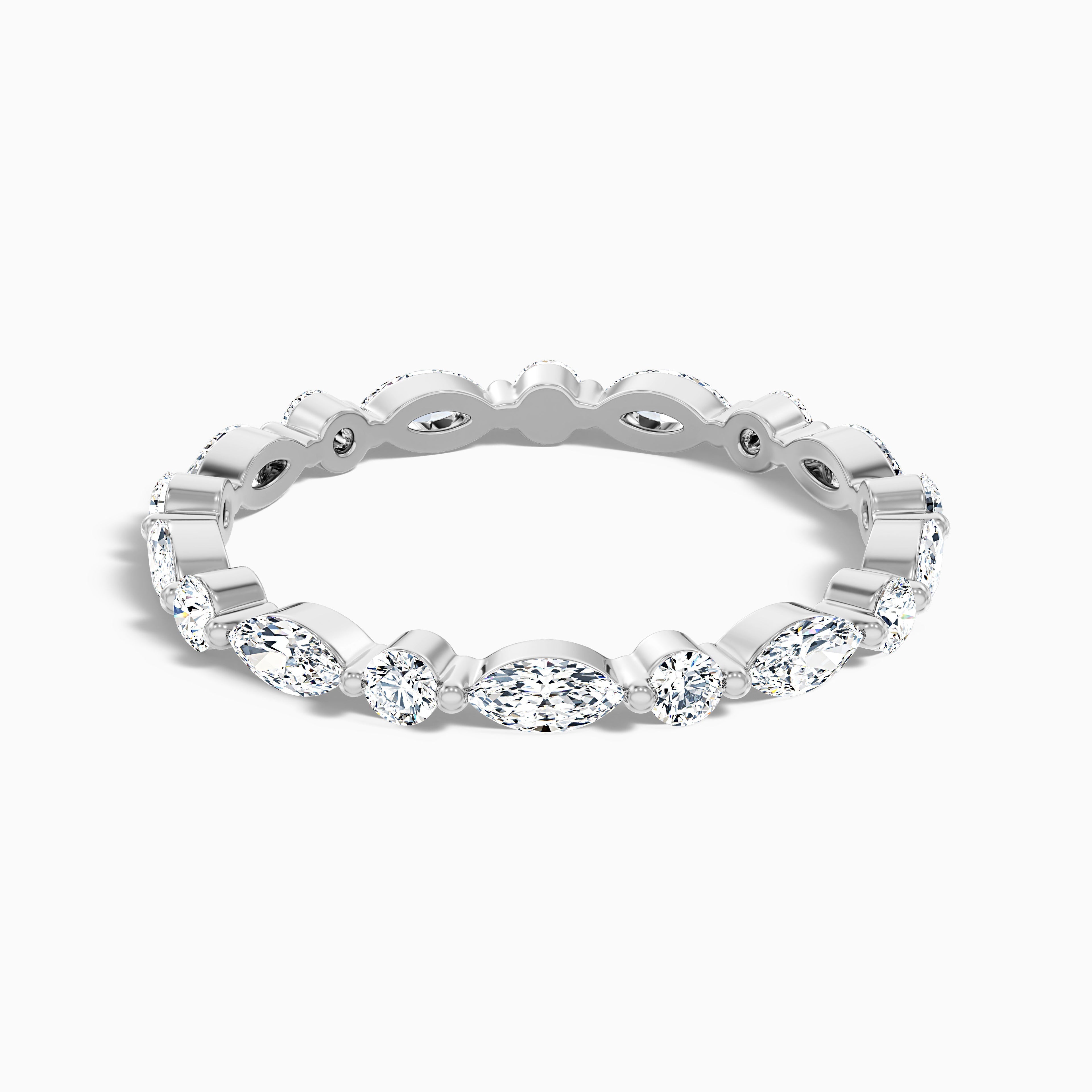 Meryl Full Eternity Round and Marquise Cut Lab Grown Diamond Wedding Band