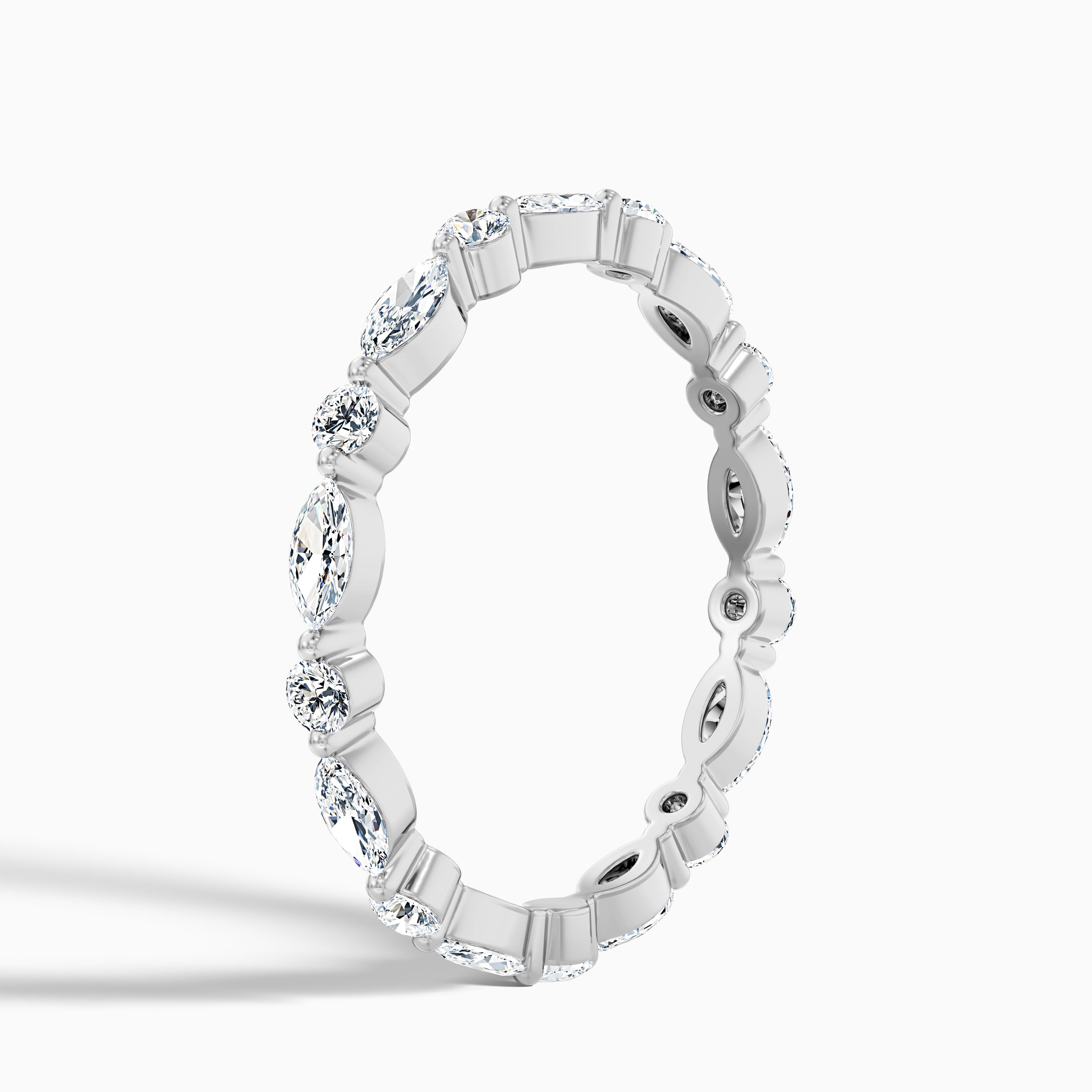 Meryl Full Eternity Round and Marquise Cut Lab Grown Diamond Wedding Band