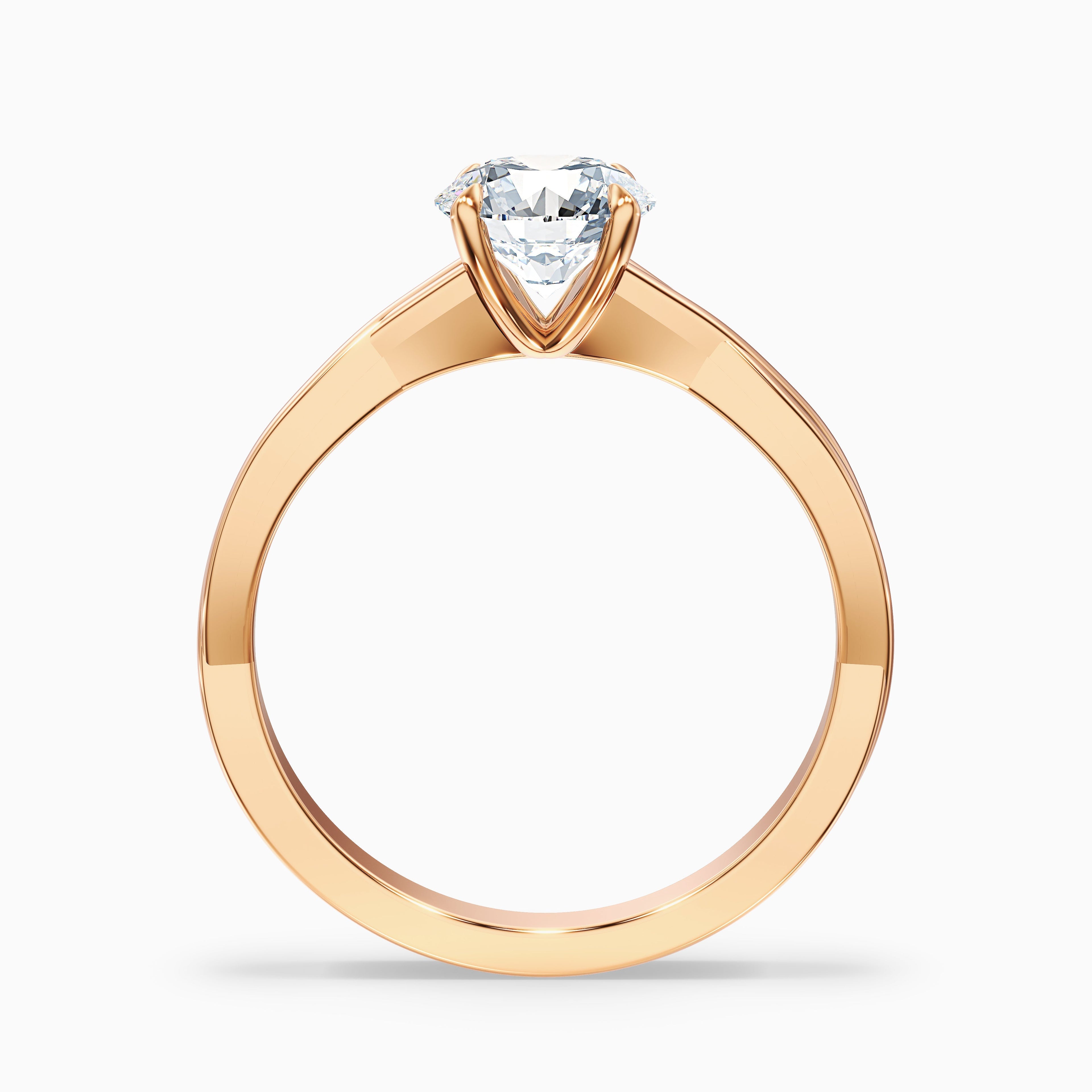 Lucy 5.5 Carat Round Solitaire Twisted Band Moissanite Diamond Ring in 10k White Gold DestGlow