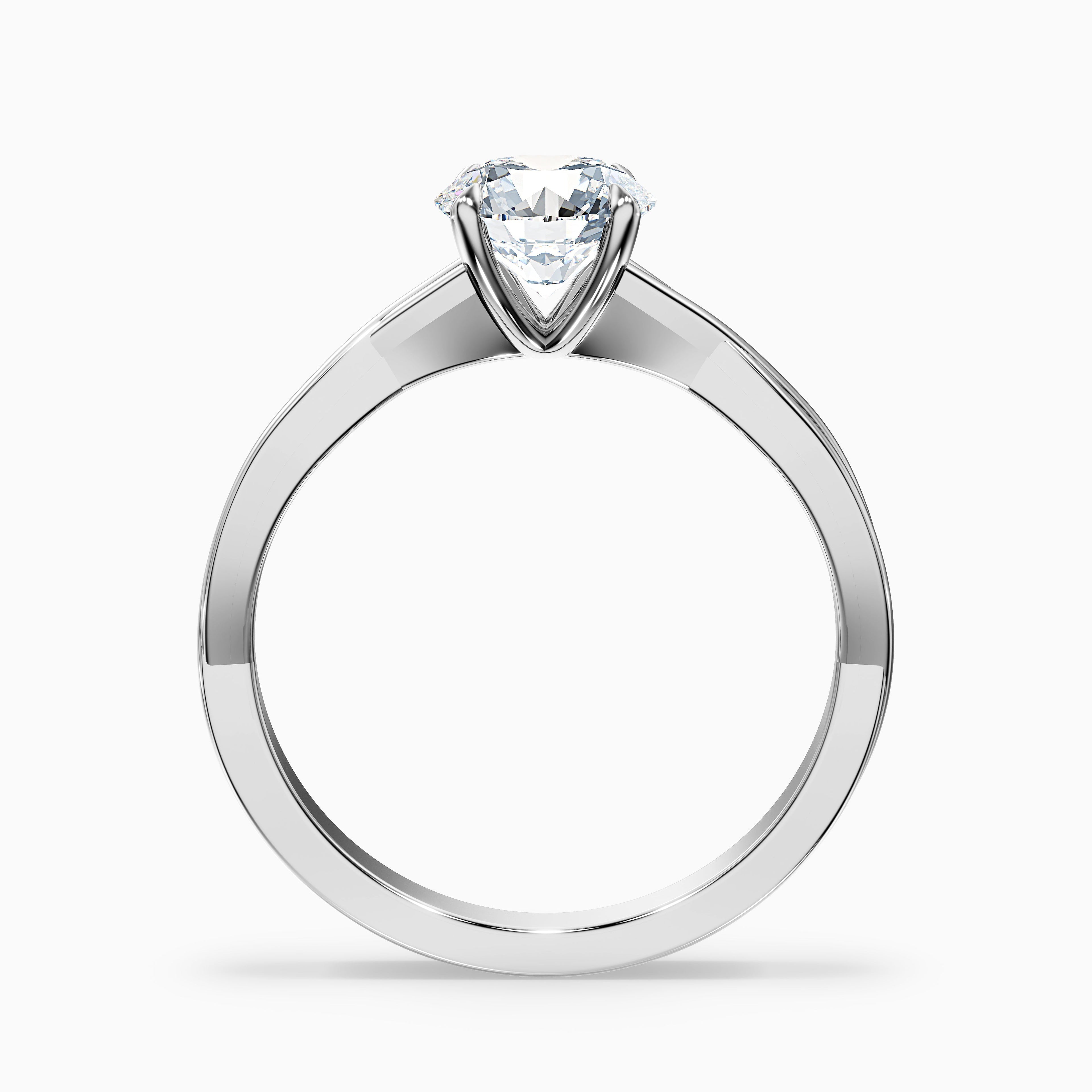 Zoya 3 Carat Round Solitaire Twisted Band Lab Grown Engagement Ring in 14k Yellow Gold