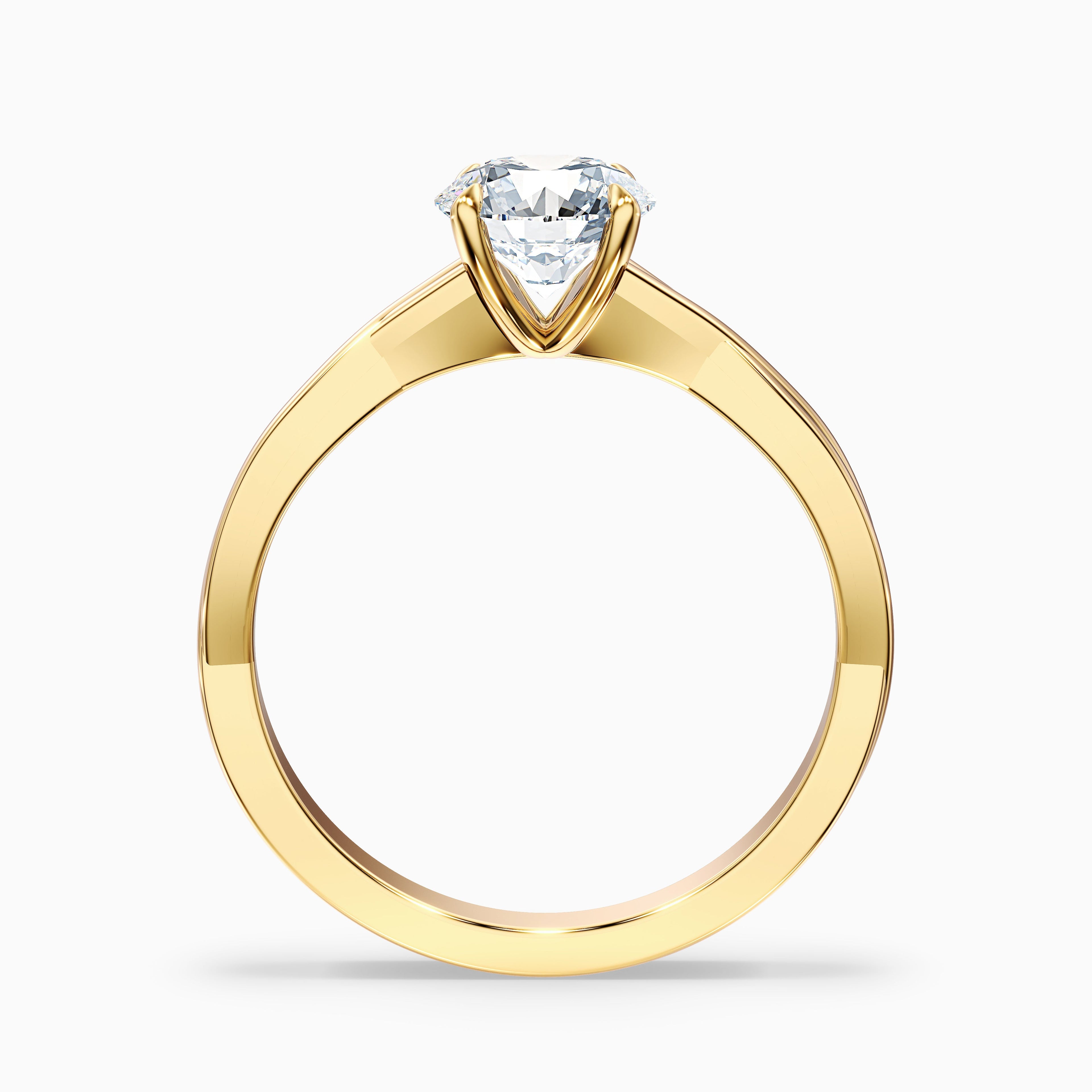 Lucy 2.5 Carat Round Solitaire Twisted Band Moissanite Diamond Ring in 10k White Gold