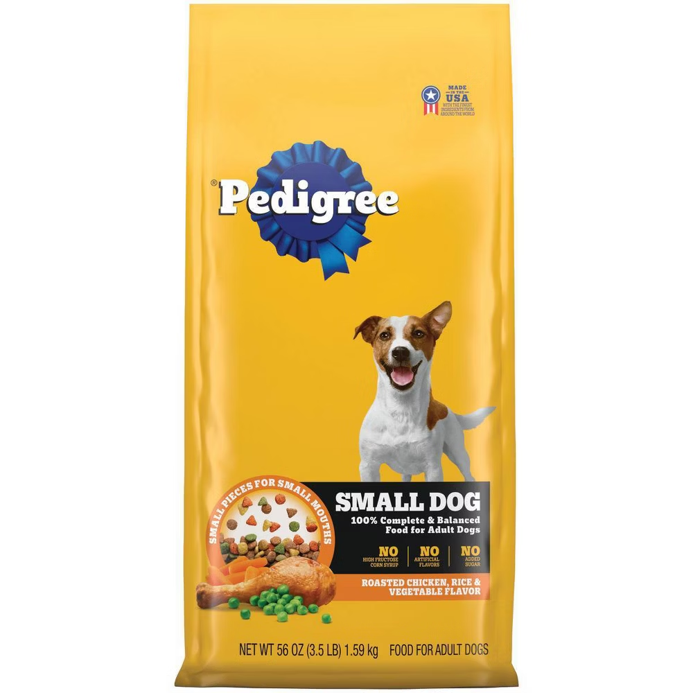 Pedigree Complete Nutrition Roasted Chicken, Rice & Vegetable Dry Dog Food for Small Dogs (3.5 lb) DestGlow