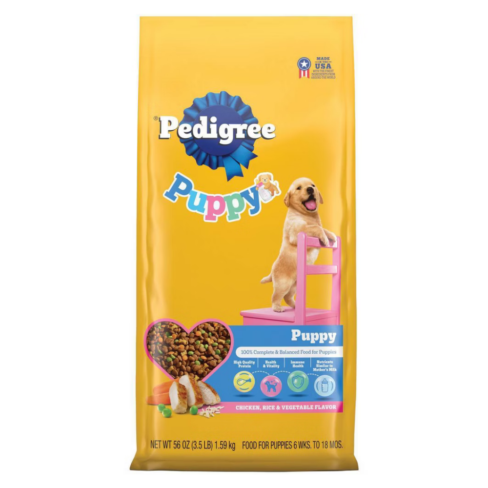 Pedigree Chicken, Rice and Vegetable Flavor Puppy Dry Dog Food (3.5lbs) DestGlow