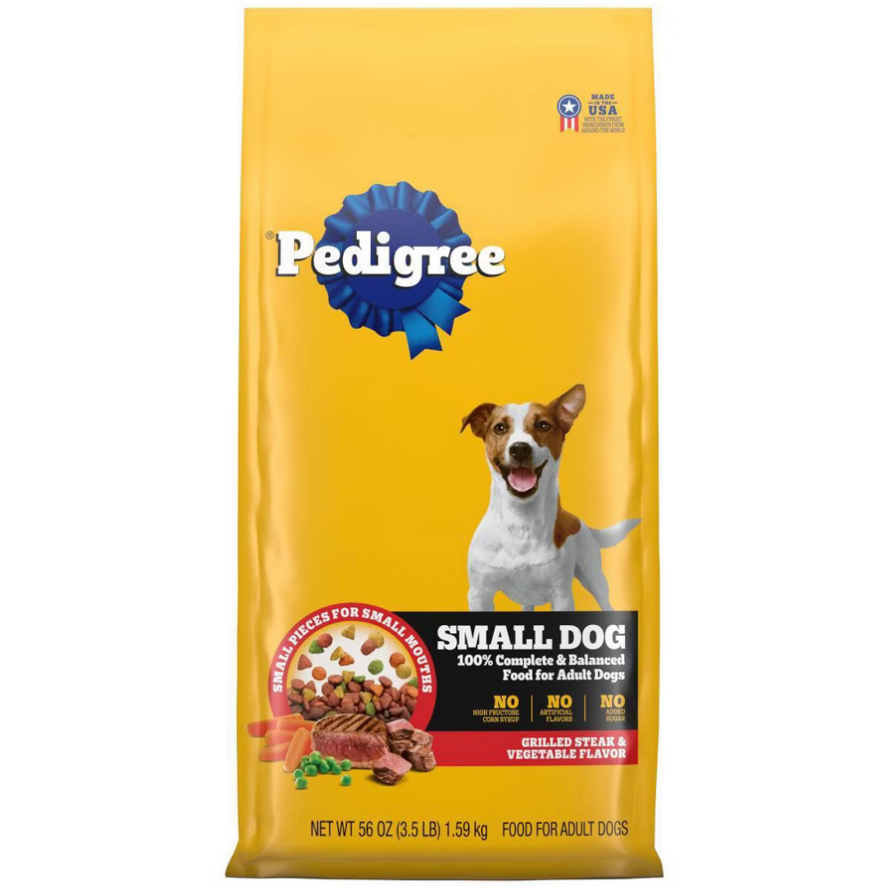 Pedigree Grilled Steak and Vegetable Flavor Small Dog Dry Food (3.5lbs) DestGlow