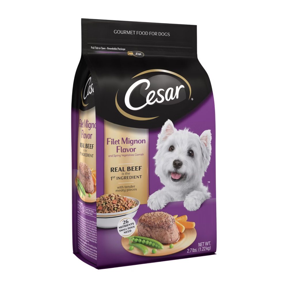 Cesar Small Breed Filet Mignon And Spring Vegetables Dry Dog Food Adult (2.7 lbs) DestGlow