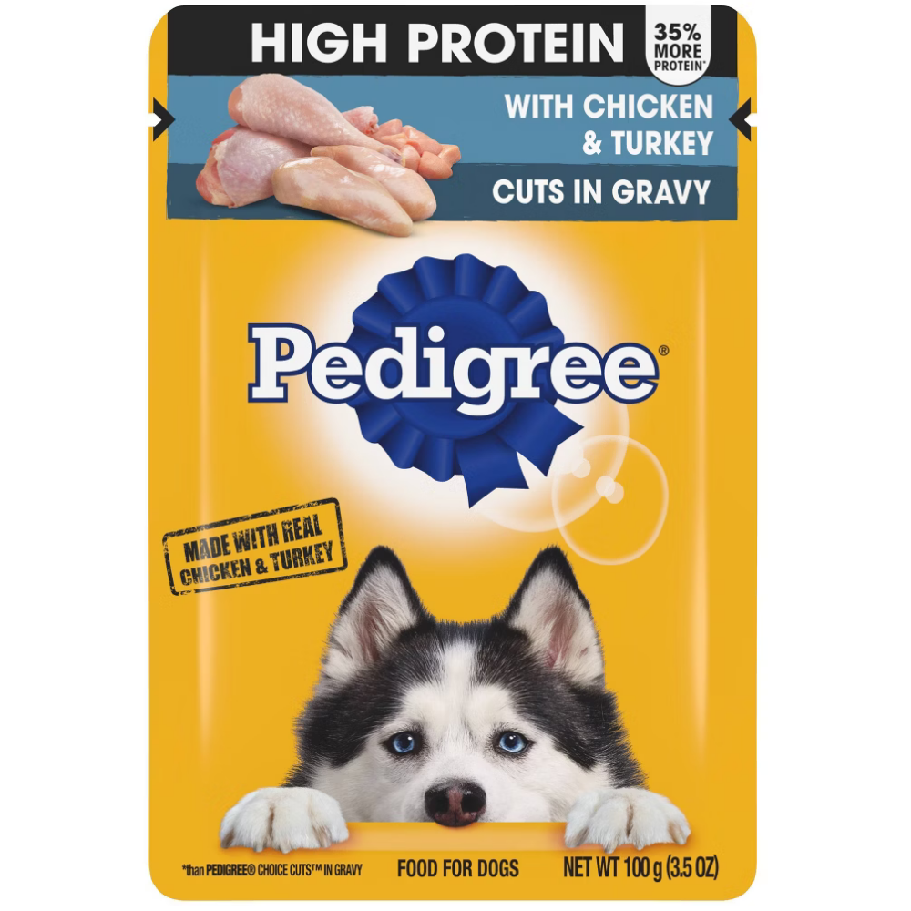 Pedigree High Protein Wet Dog Food With Chicken & Turkey in Gravy (3.5oz) DestGlow