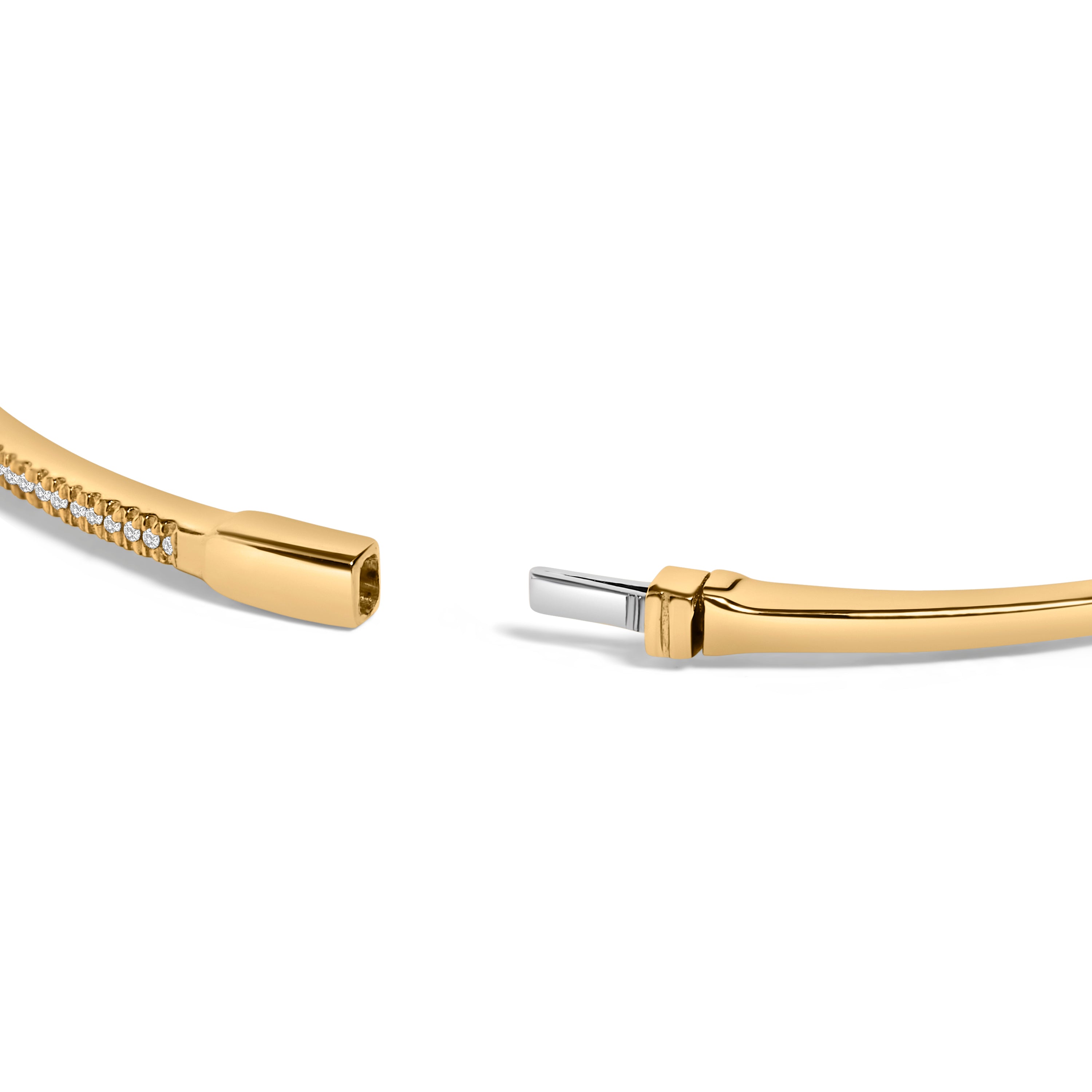 14K Yellow Gold 1/3 Cttw Diamond Half Eternity Bangle Bracelet (I-J Color, I2-I3 Clarity) - 7.75" Inches by Bids.com