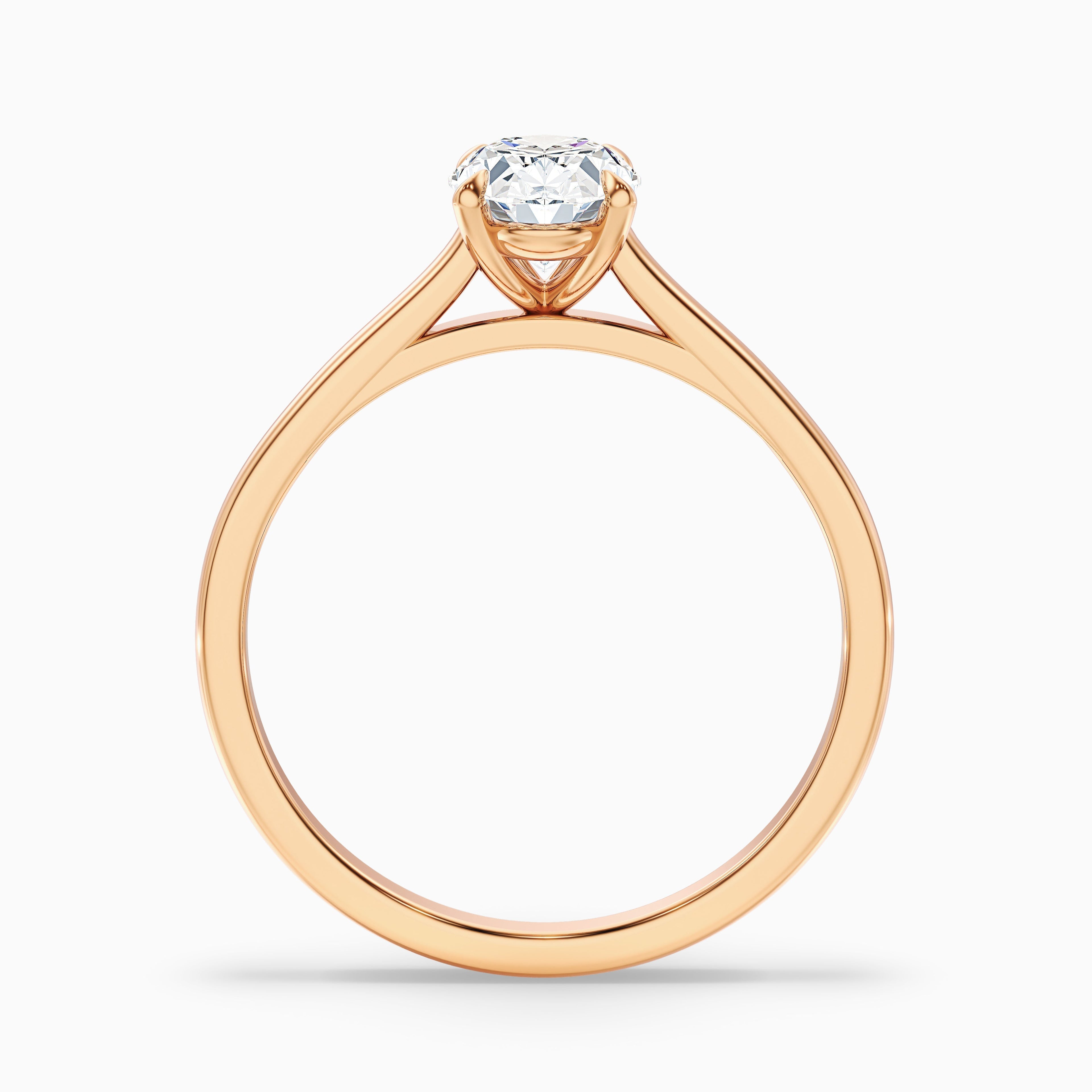 Rose 2 Carat Oval Solitaire Lab Grown Engagement Ring in 925 Sterling Silver
