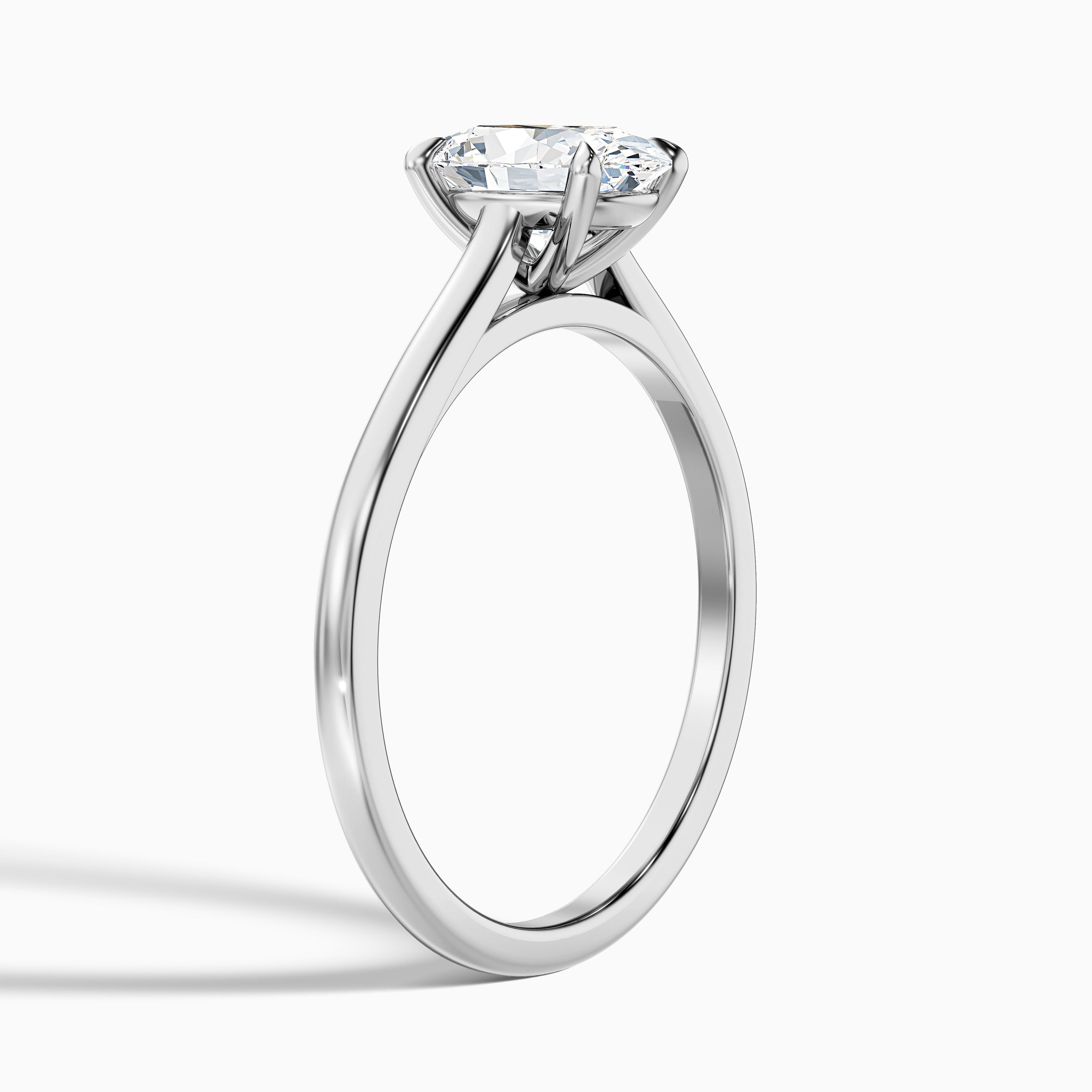 Love 1 Carat Oval Solitaire Moissanite Diamond Ring in Platinum