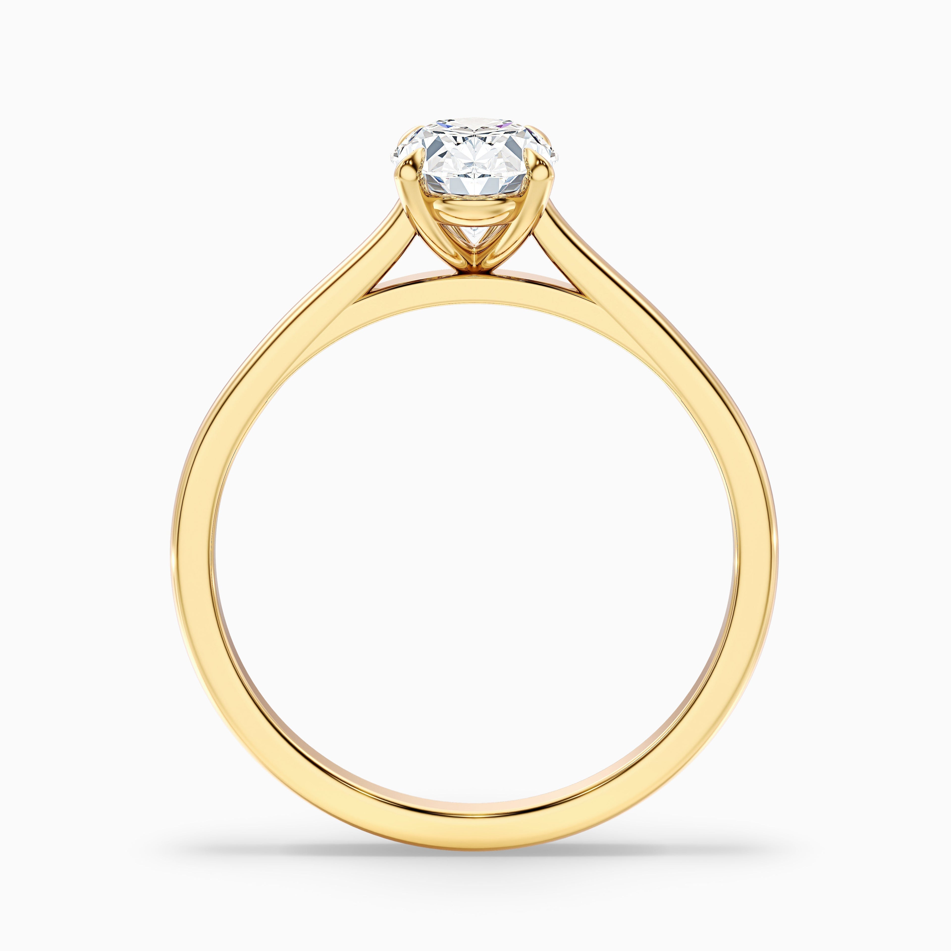 Love 1 Carat Oval Solitaire Moissanite Diamond Ring in 18k Rose Gold
